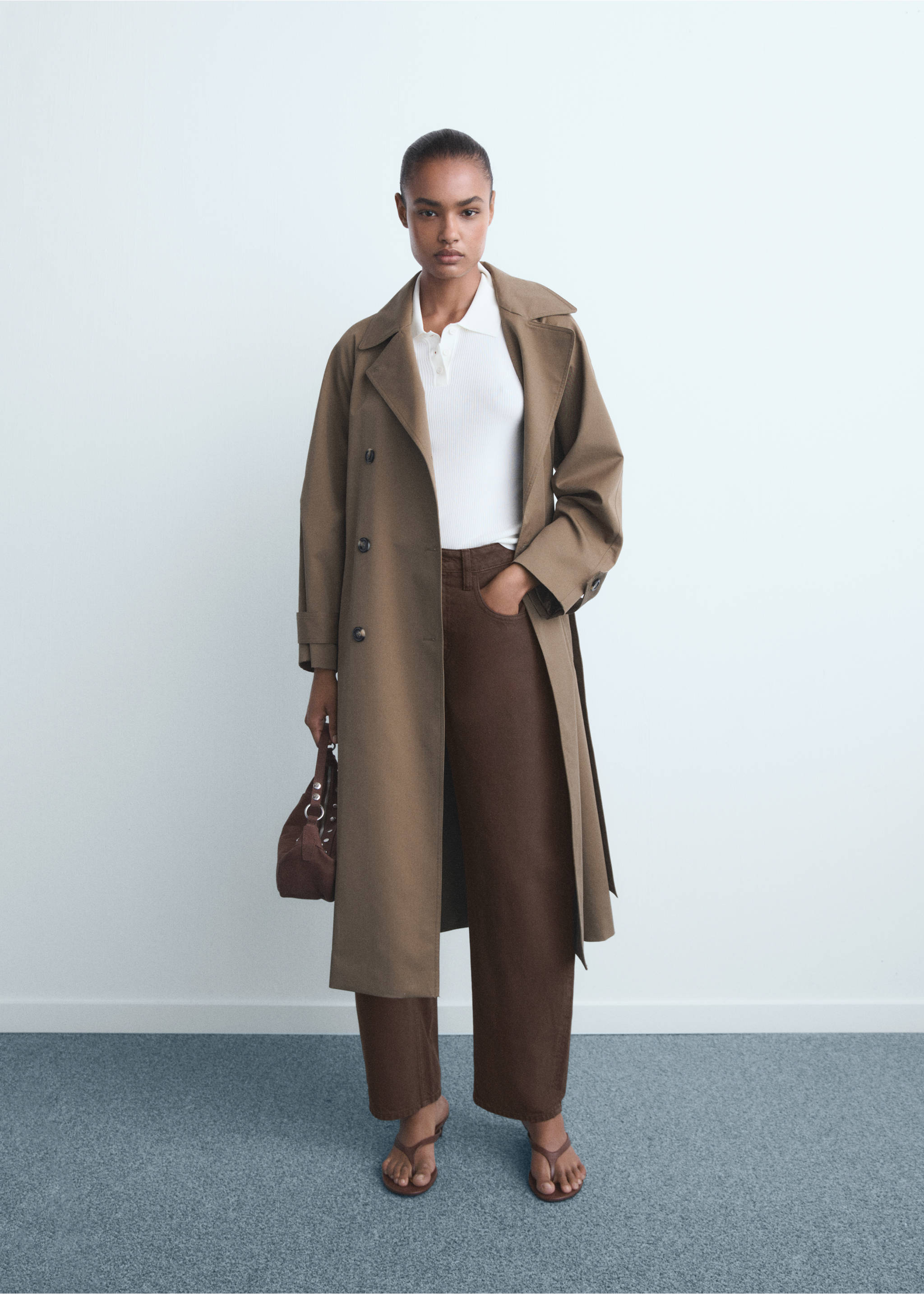 High-waisted barrel jeans - General plane, Chocolate. Ref: 17094091-00.