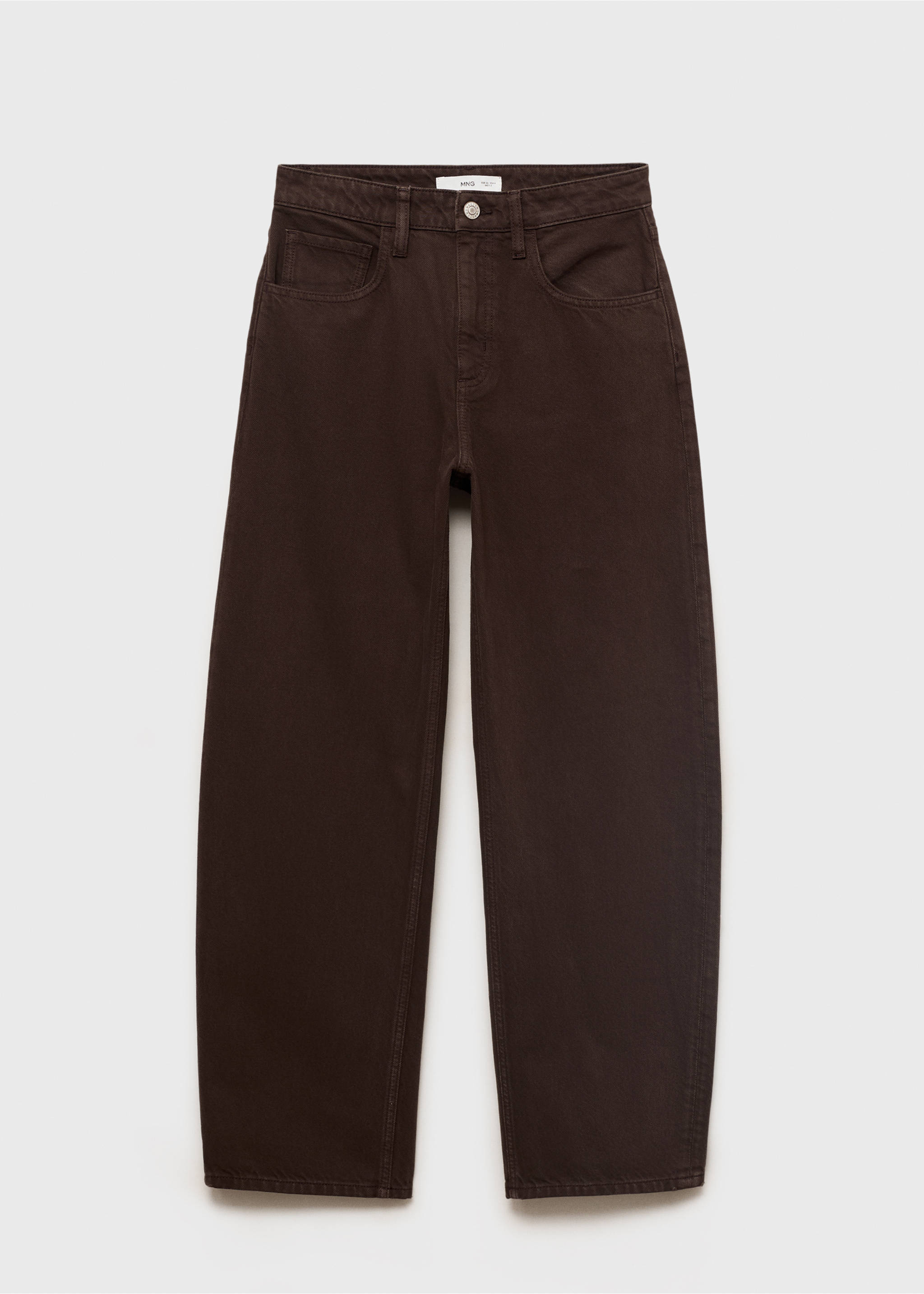 High-waisted barrel jeans - Article without model, Chocolate. Ref: 17094091-00.