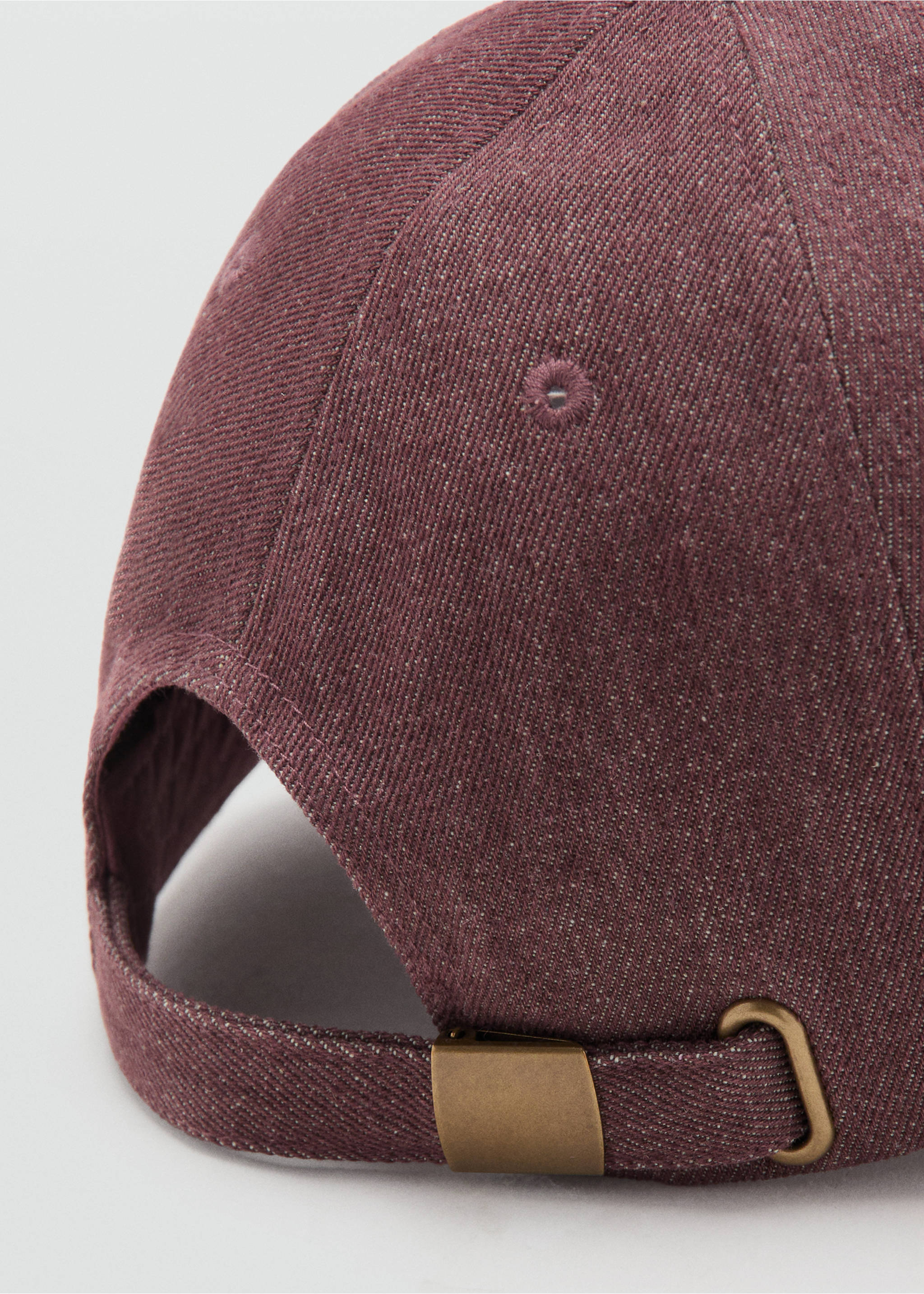 Cotton cap with embroidered slogan - Details of the article 1, Maroon. Ref: 17094092-00.