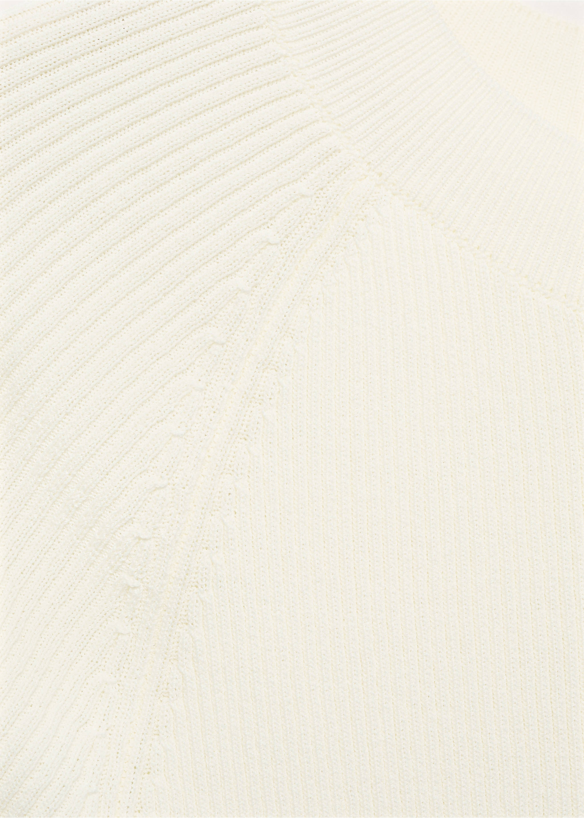 Ribbed-knit short-sleeved sweater - Details of the article 8, Ecru. Ref: 17094097-00.