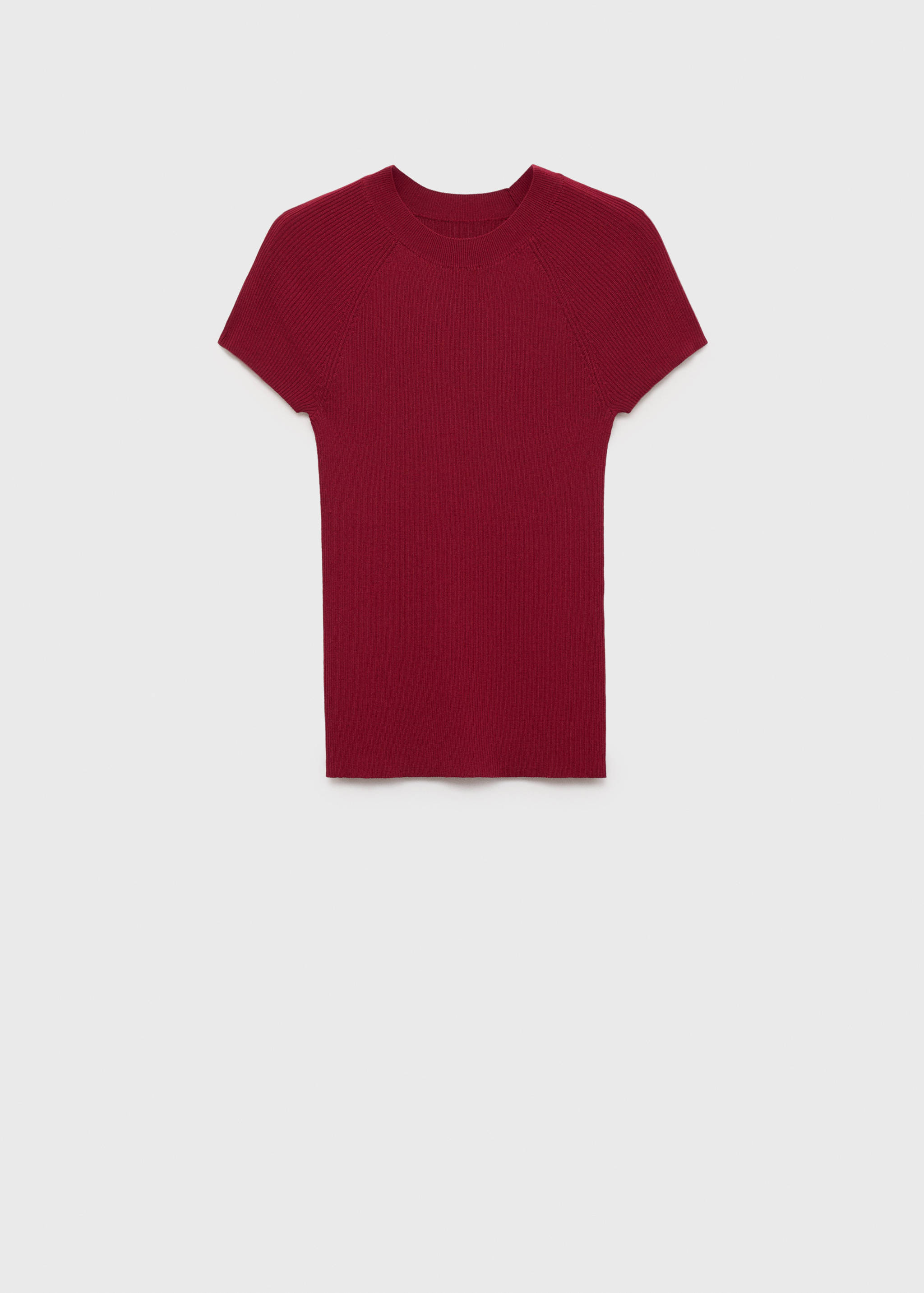 Ribbed-knit short-sleeved sweater - Article without model