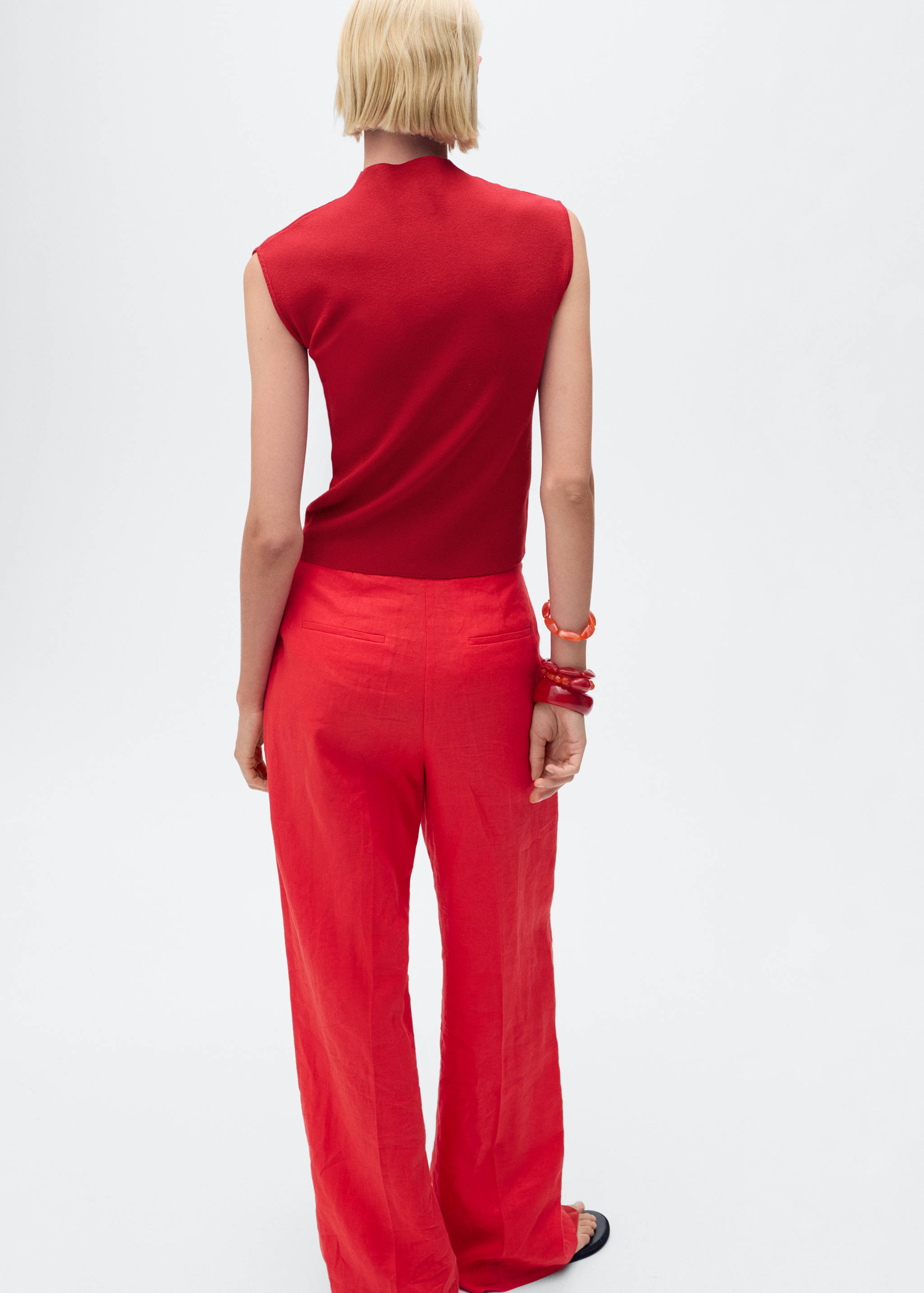 Perkins-neck knitted top - Reverse of the article