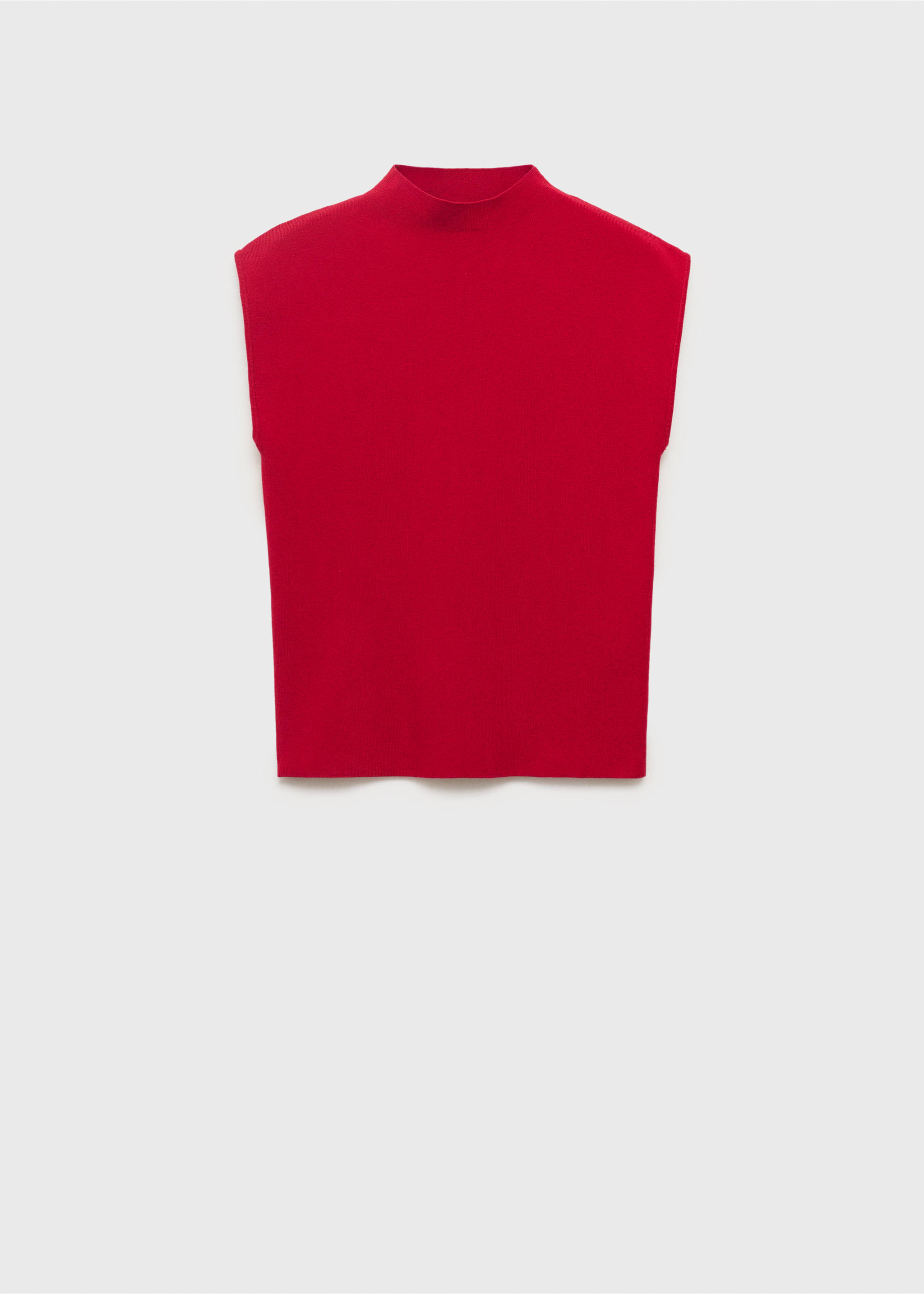 Perkins-neck knitted top - Article without model, Red. Ref: 17094098-00.