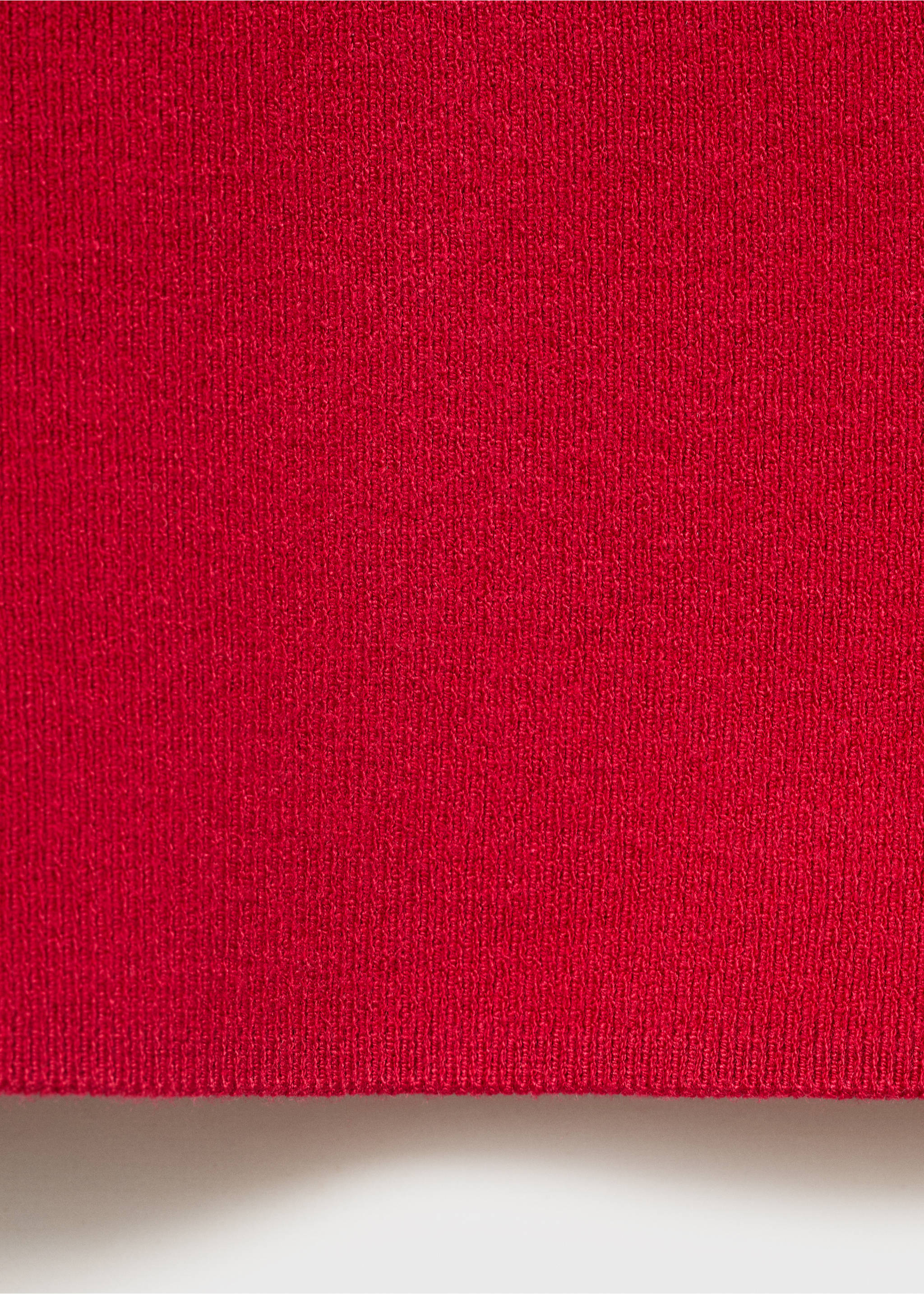 Perkins-neck knitted top - Details of the article 0, Red. Ref: 17094098-00.