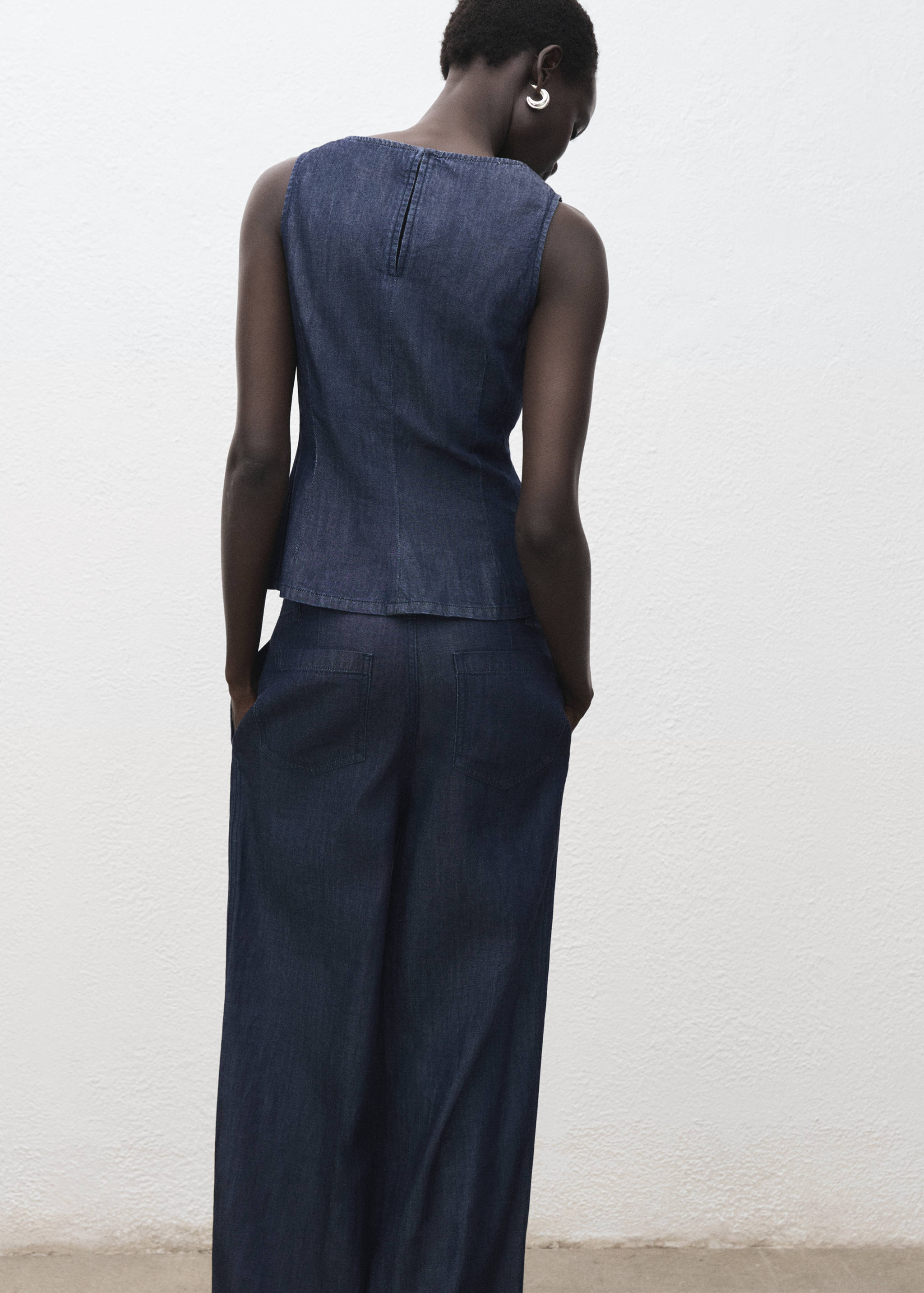 Top crop denim - Reverso del artículo