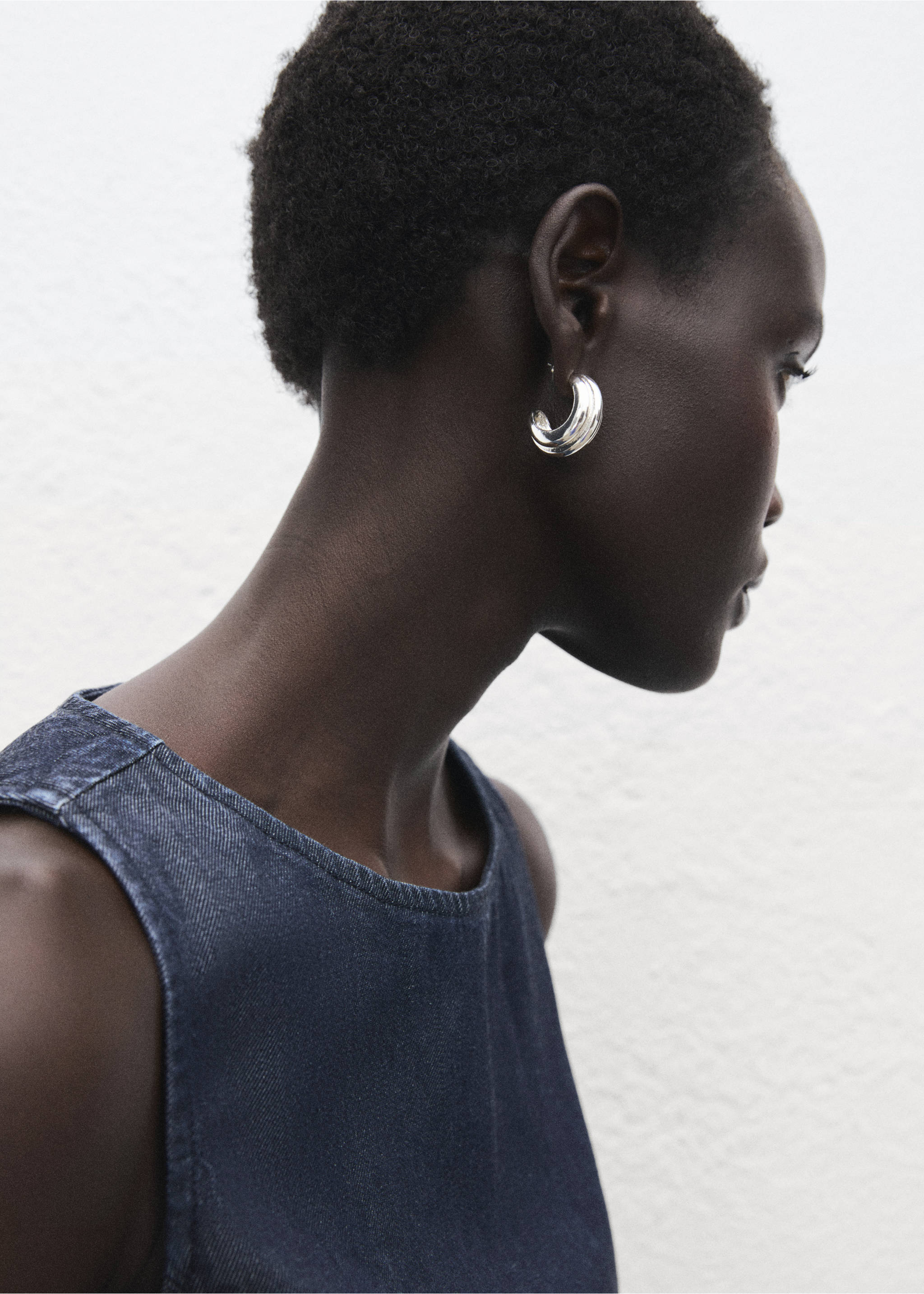 Denim crop top - Detail van het artikel 1, Open blauw. Ref: 17094101-00.