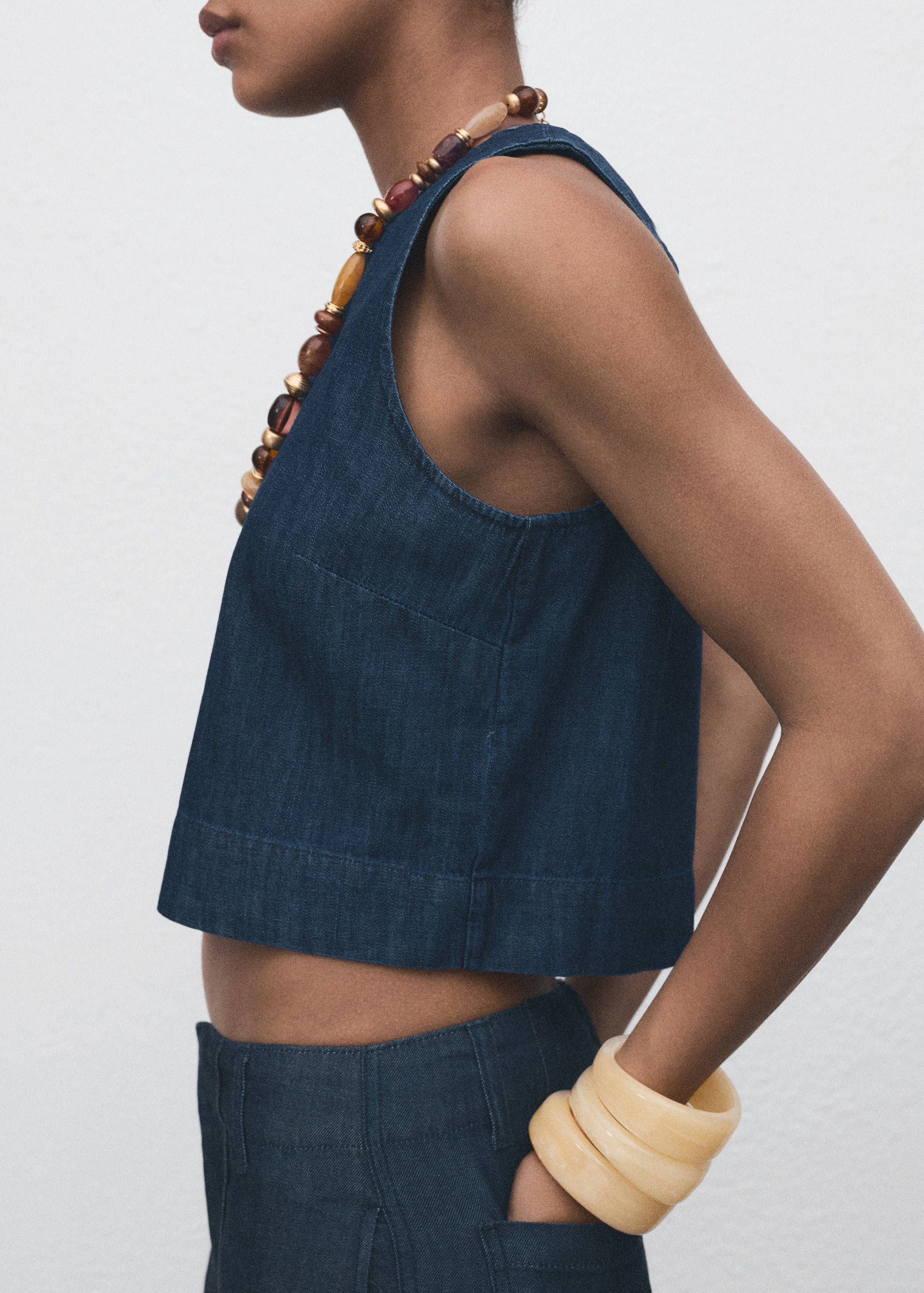 Denim crop top - Detail van het artikel 3
