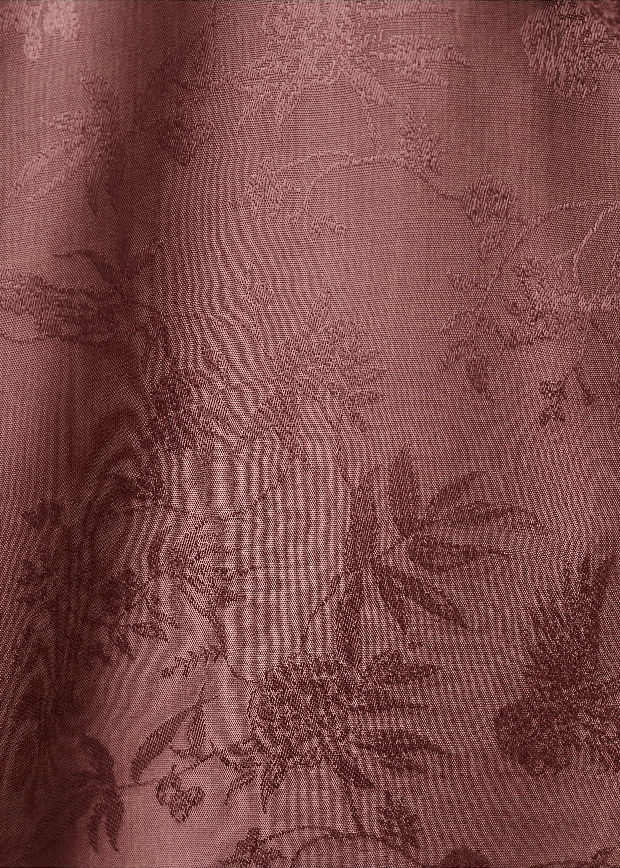 Jacquard satin pyjama shirt - Details of the article 0, Brown. Ref: 17094106-00.