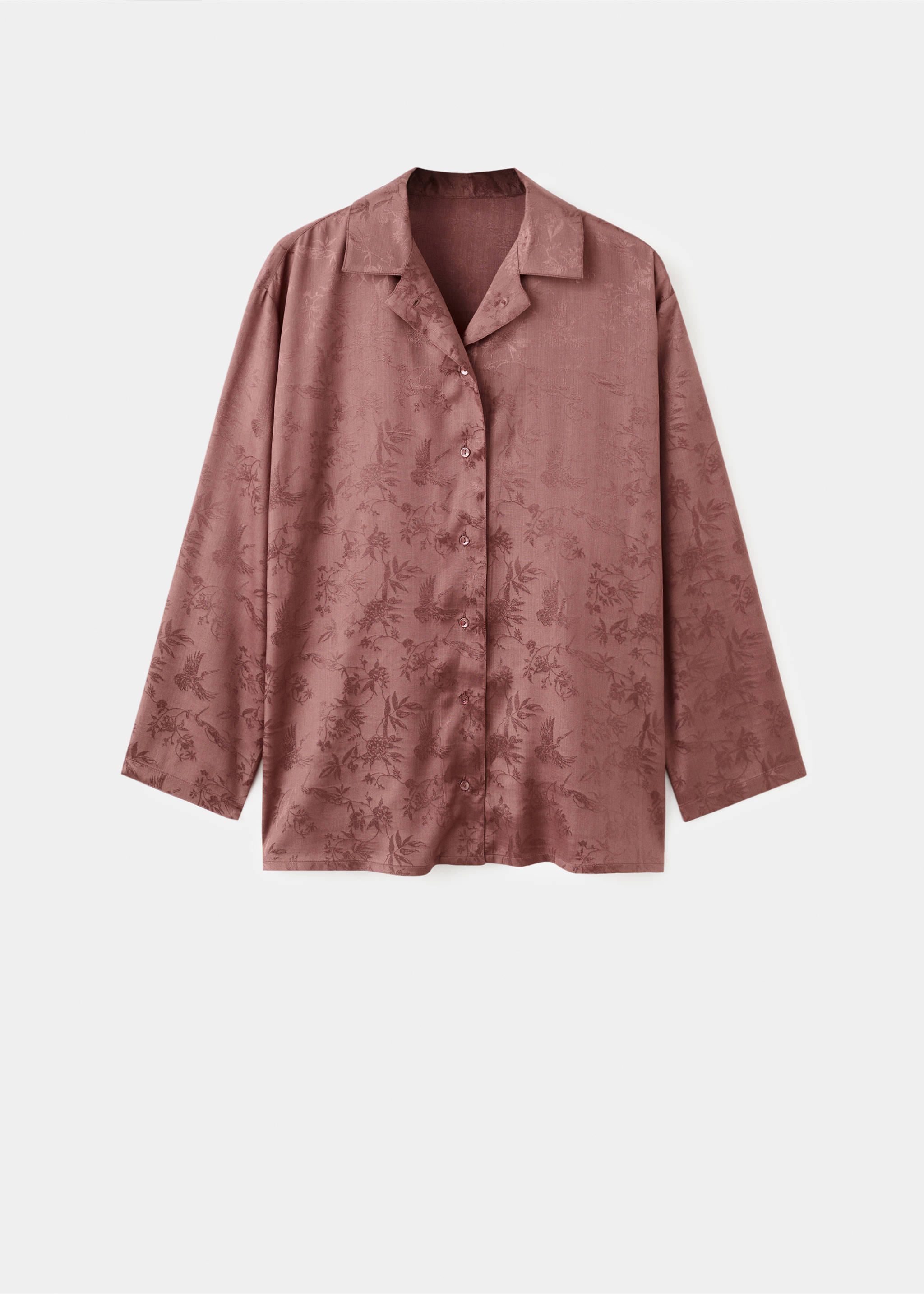 Chemise de pyjama en satin jacquard - Article sans modèle, Marron. Ref: 17094106-00.