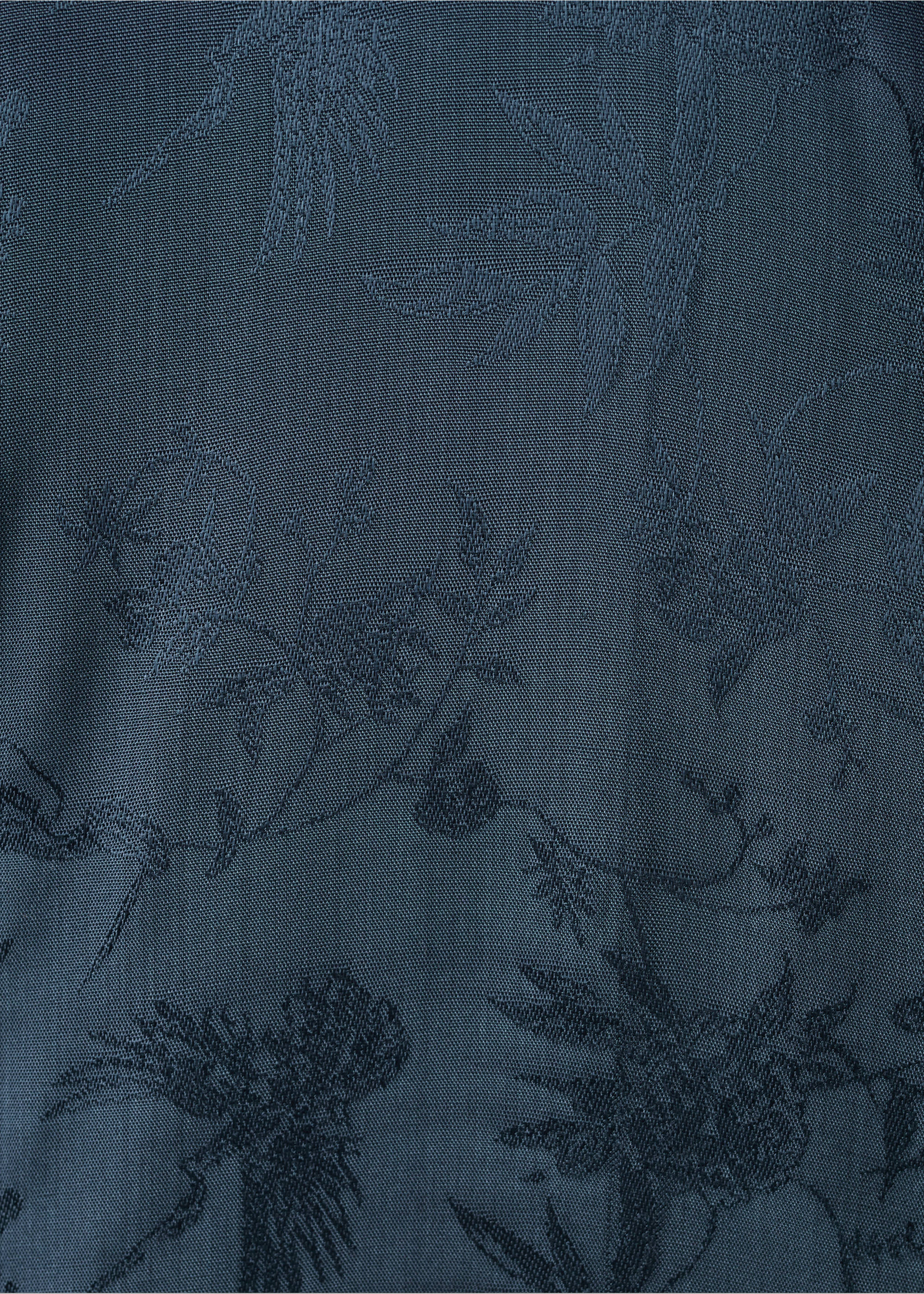 Jacquard satin pyjama shirt - Details of the article 0, Night Blue. Ref: 17094106-00.