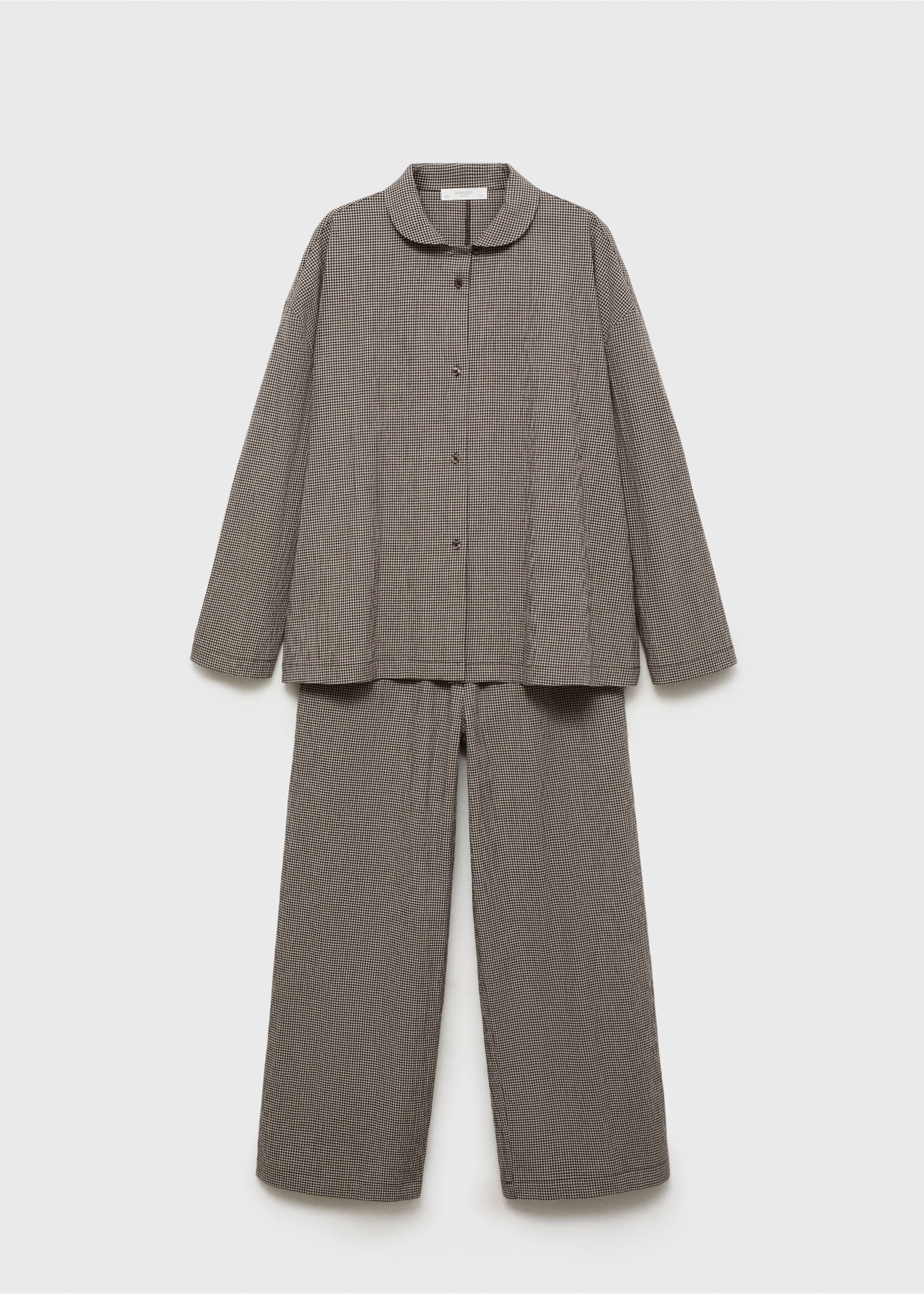 Pyjama deux pièces coton carreaux vichy - Article sans modèle, Chocolat. Ref: 17094107-00.