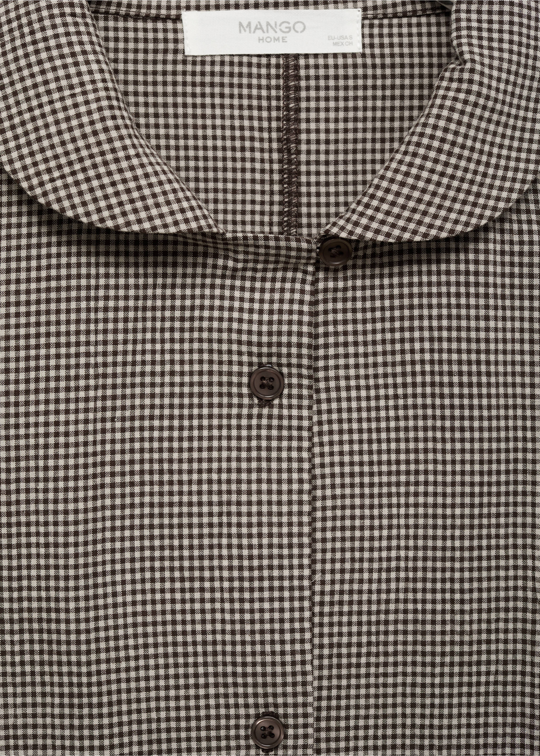 Pyjama deux pièces coton carreaux vichy - Détail de l'article 8, Chocolat. Ref: 17094107-00.