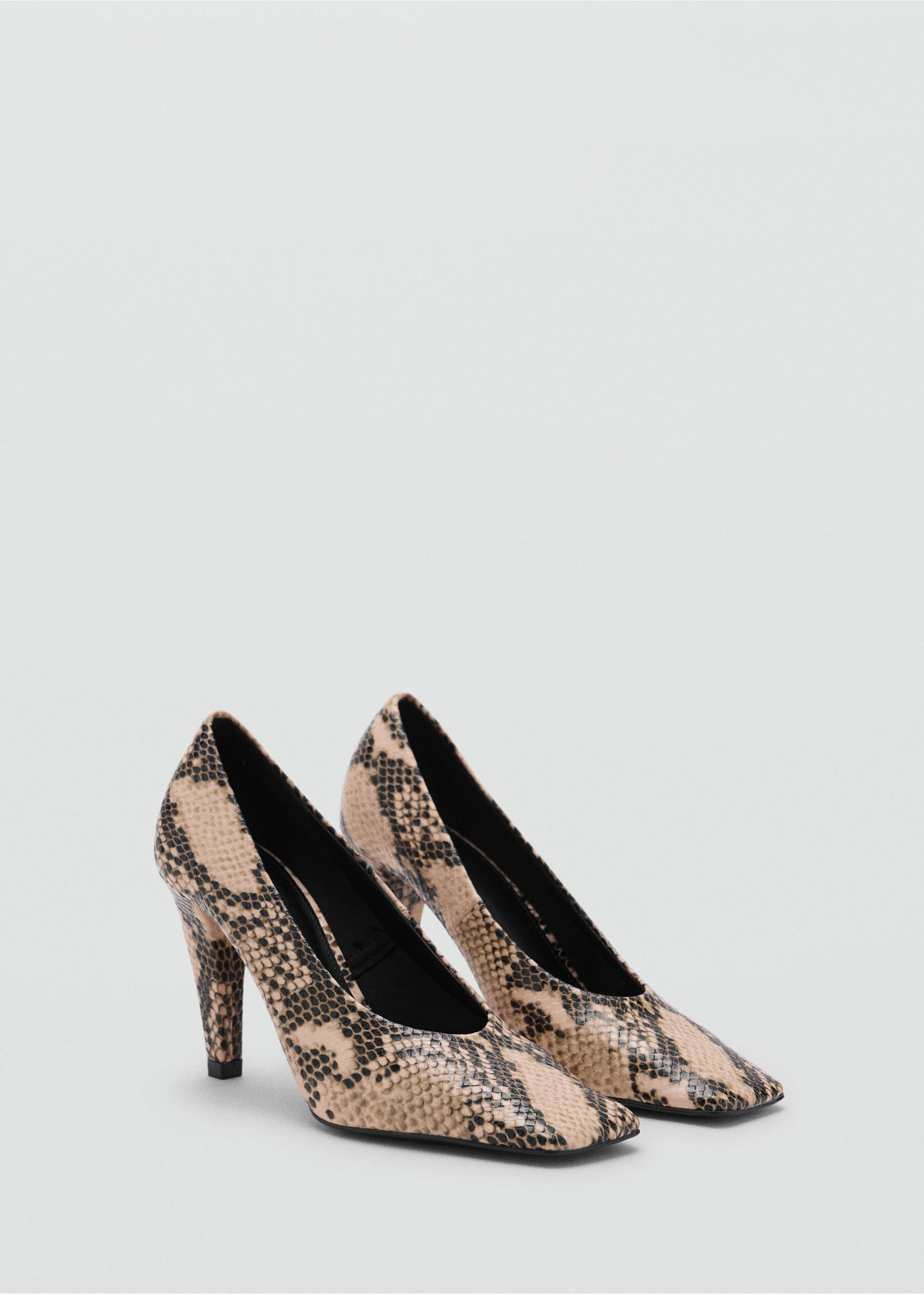 Zapato tacón animal print - Plano medio, Beige. Ref: 17094108-00.