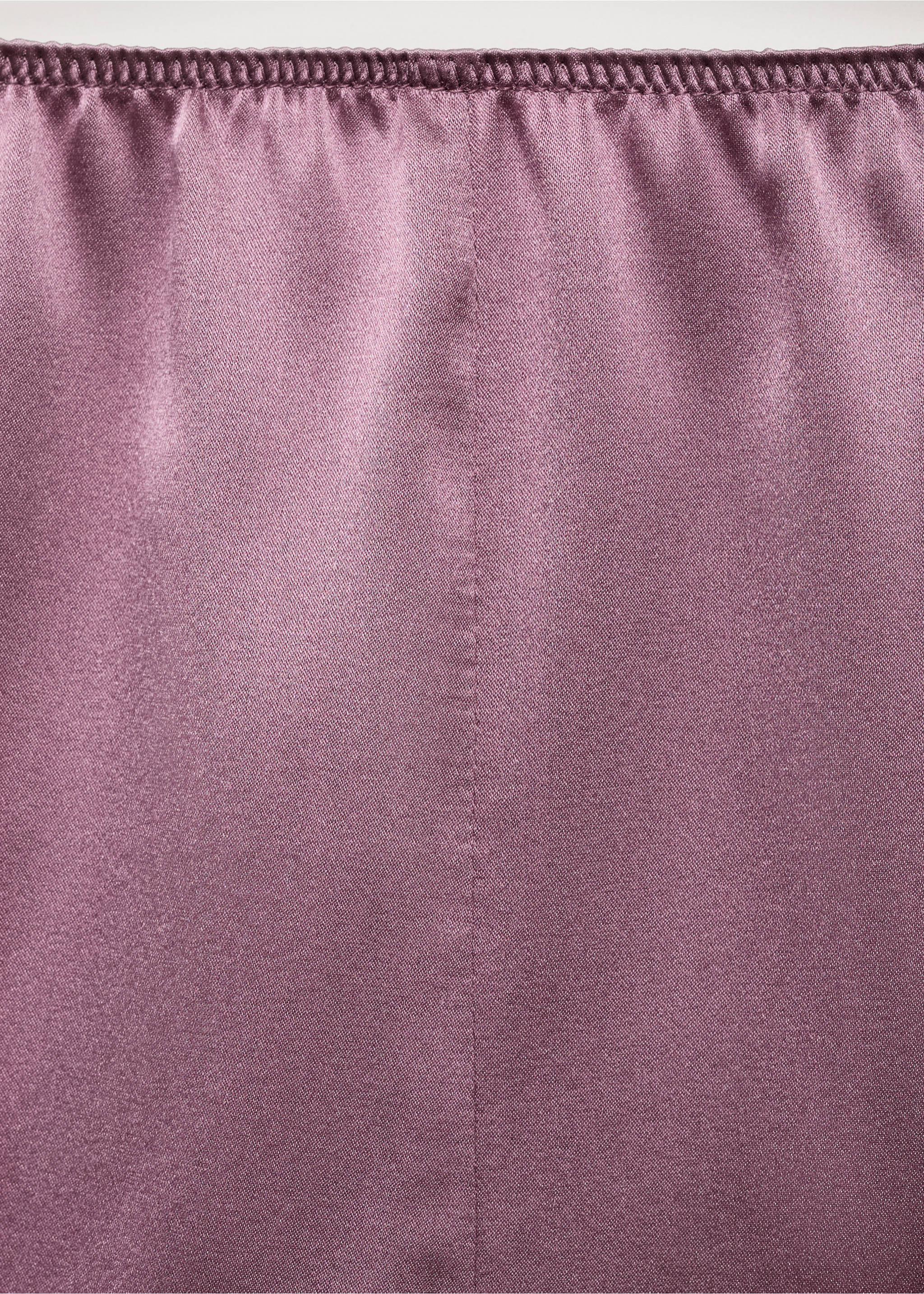 Silk shorts with contrasting lace trim - Details of the article 0, Plum. Ref: 17094109-00.