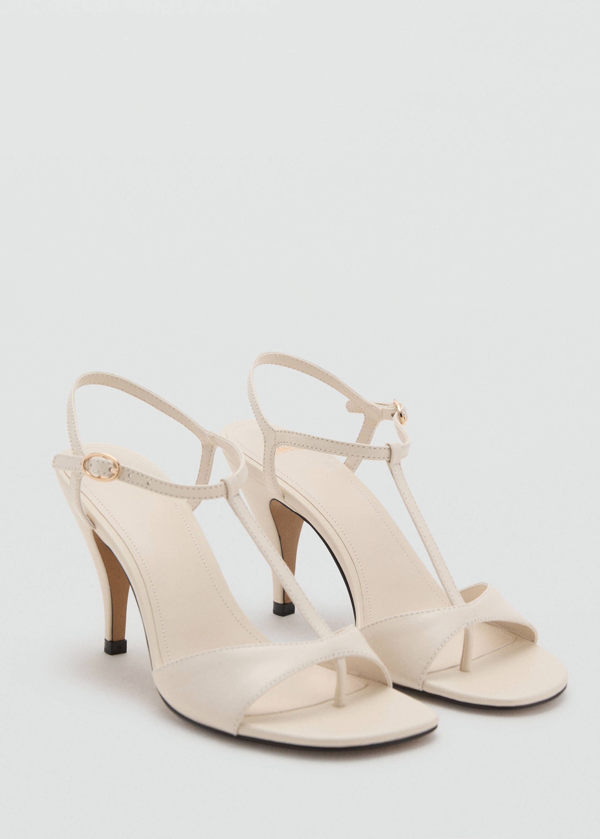 Sandales cuir talon lanières - Plan moyen