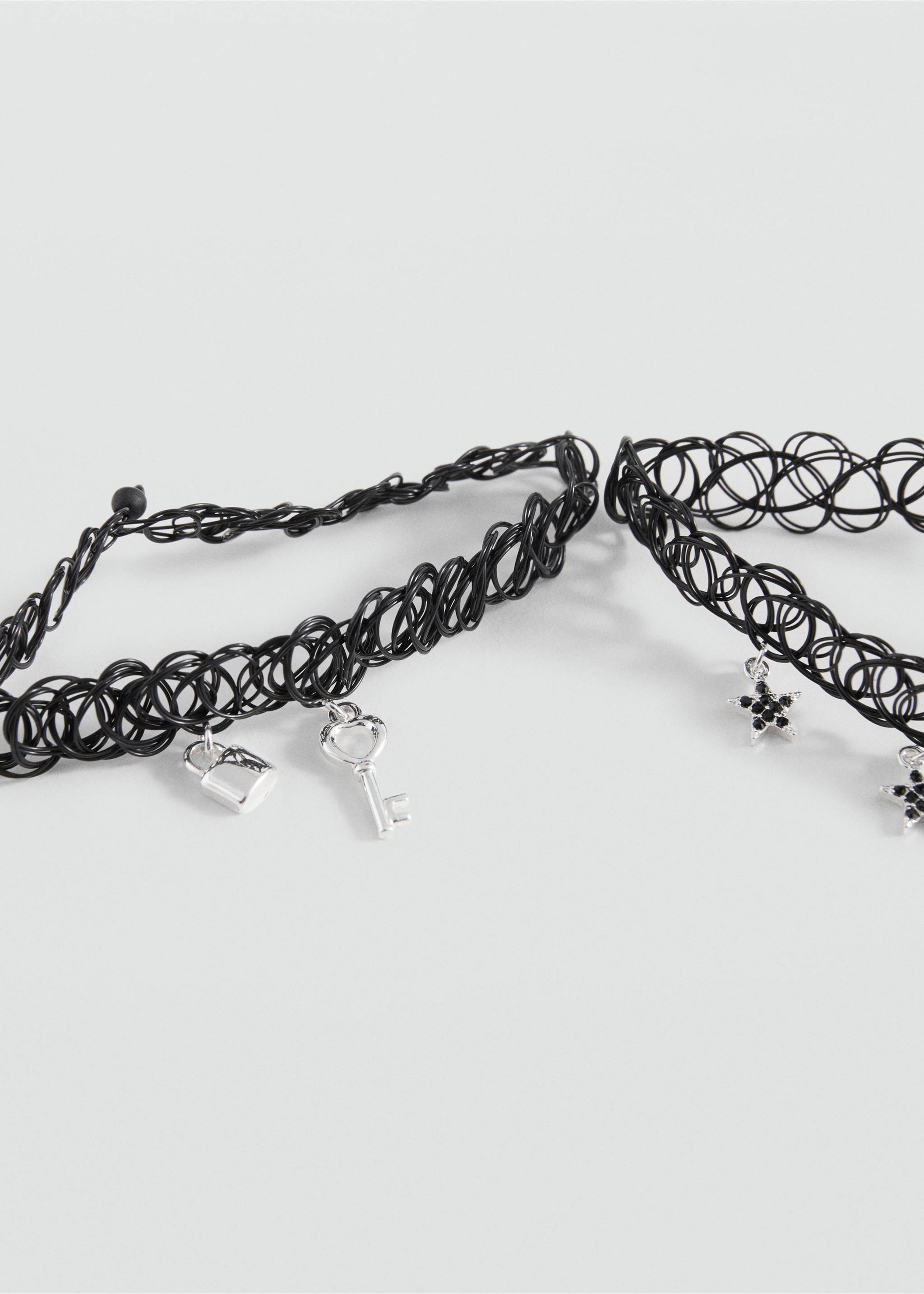 2 chokers pack - Details of the article 1, Black. Ref: 17094113-00.