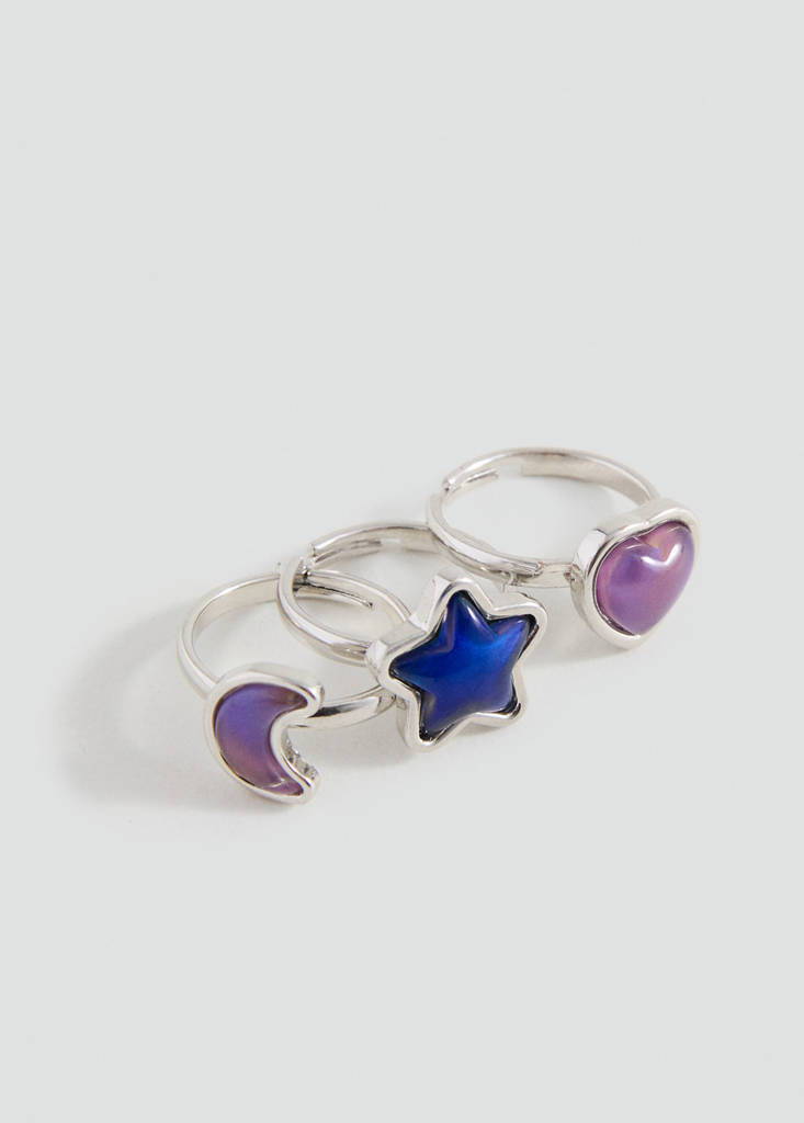 Pack of 3 combined rings - Girls | MANGO OUTLET United Kingdom