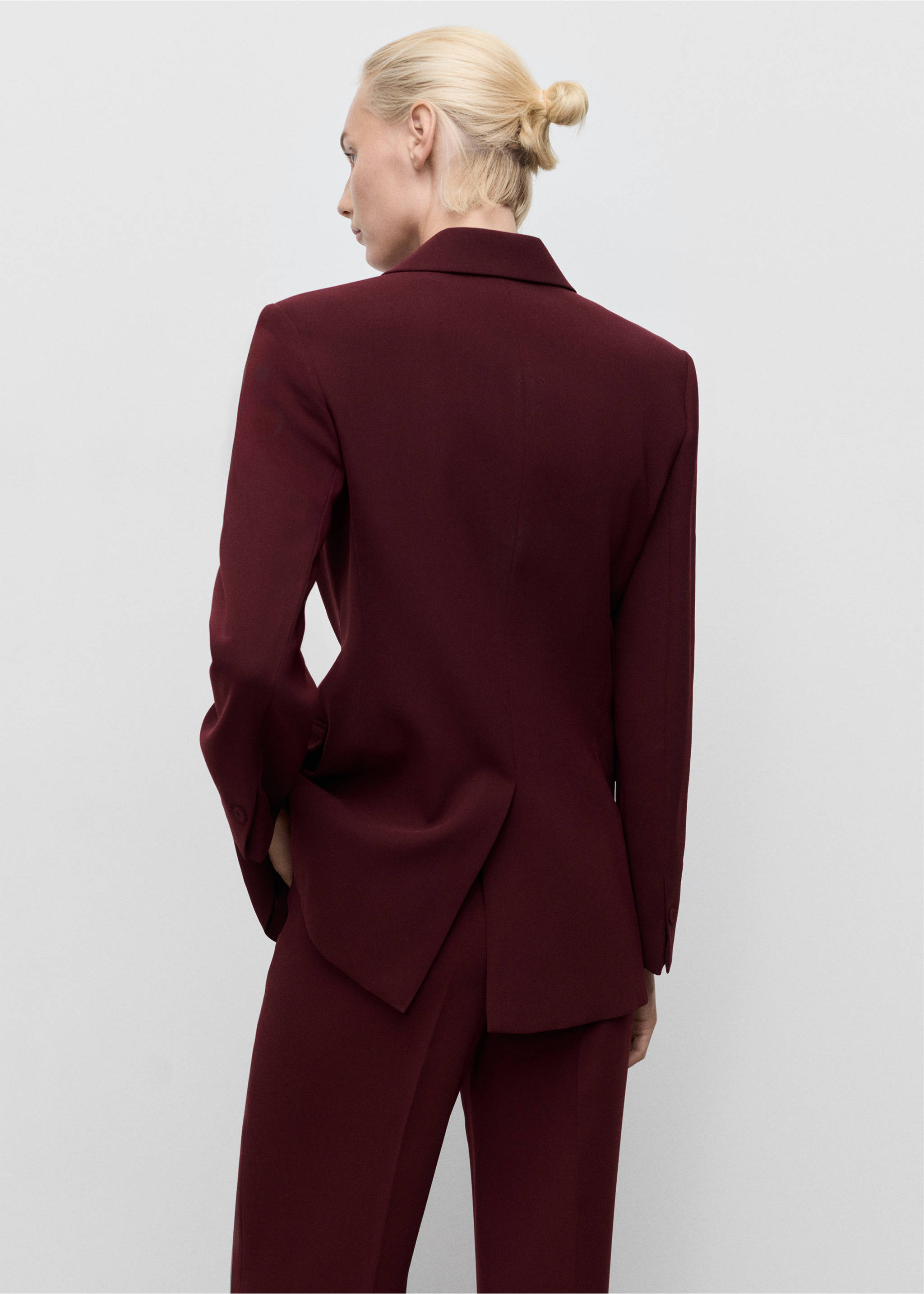 Double-breasted suit blazer - Reverse of the article, Maroon. Ref: 17094118-00.