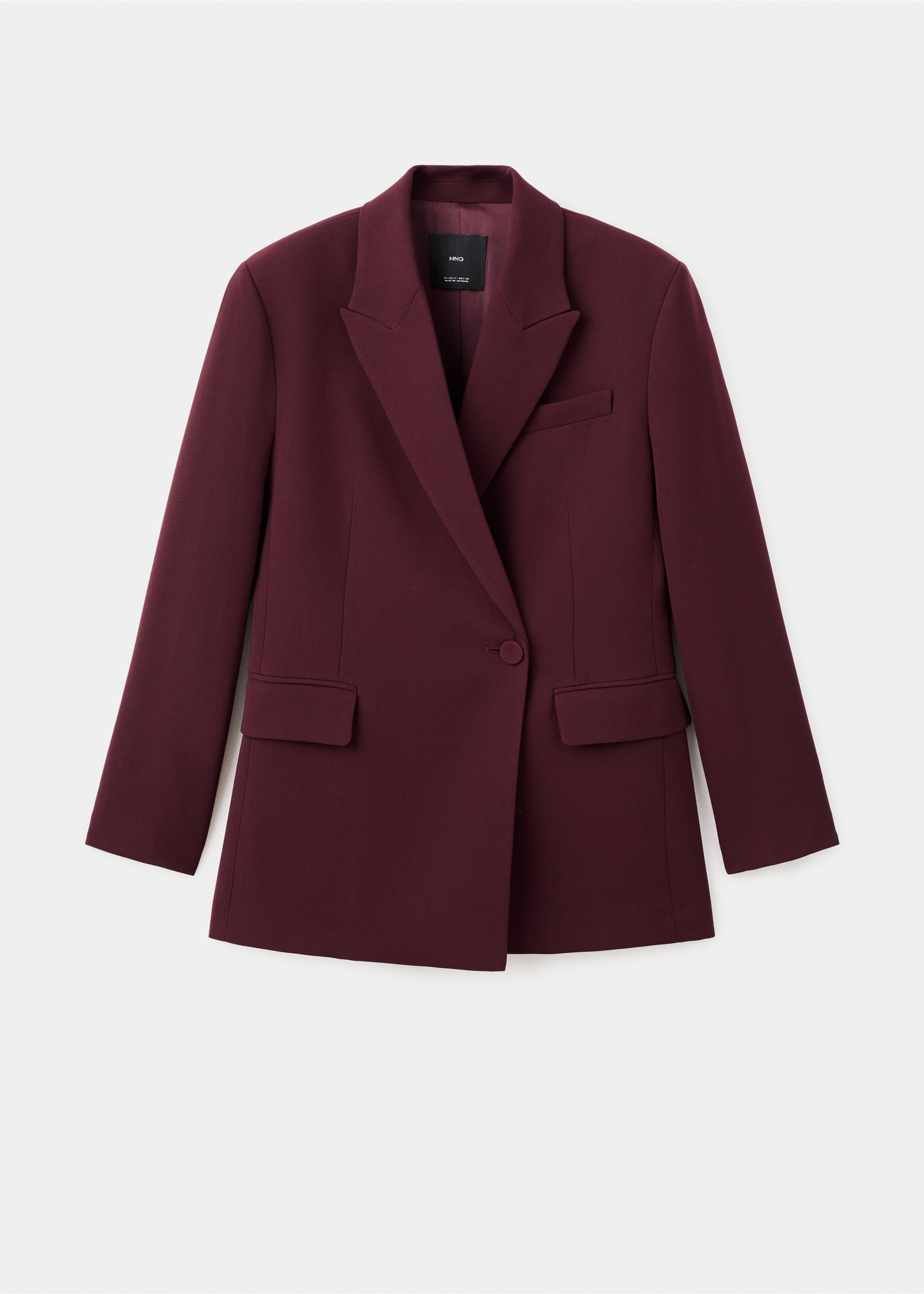 Double-breasted suit blazer - Article without model, Maroon. Ref: 17094118-00.