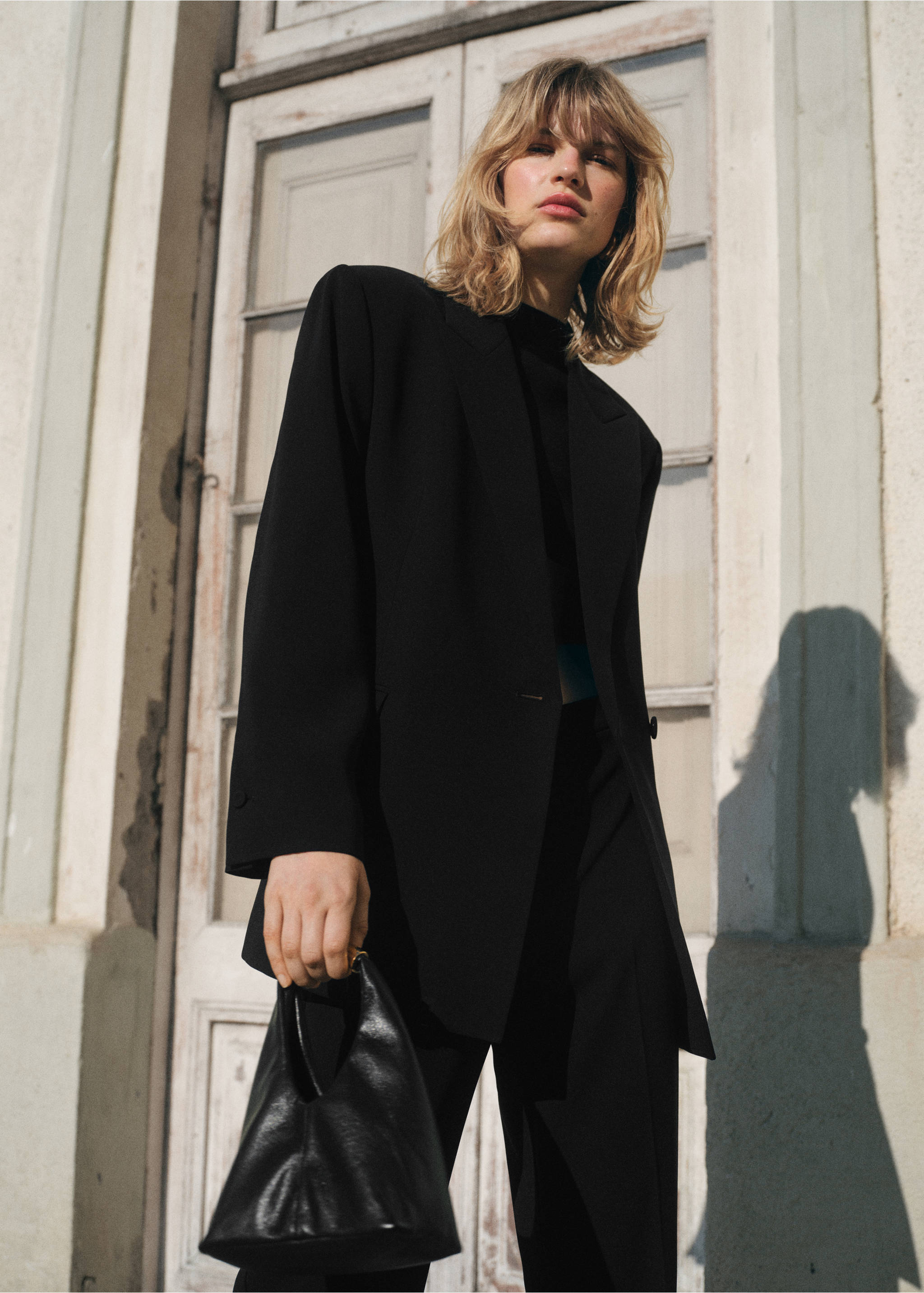 Double-breasted suit blazer - Medium plane, Black. Ref: 17094118-00.