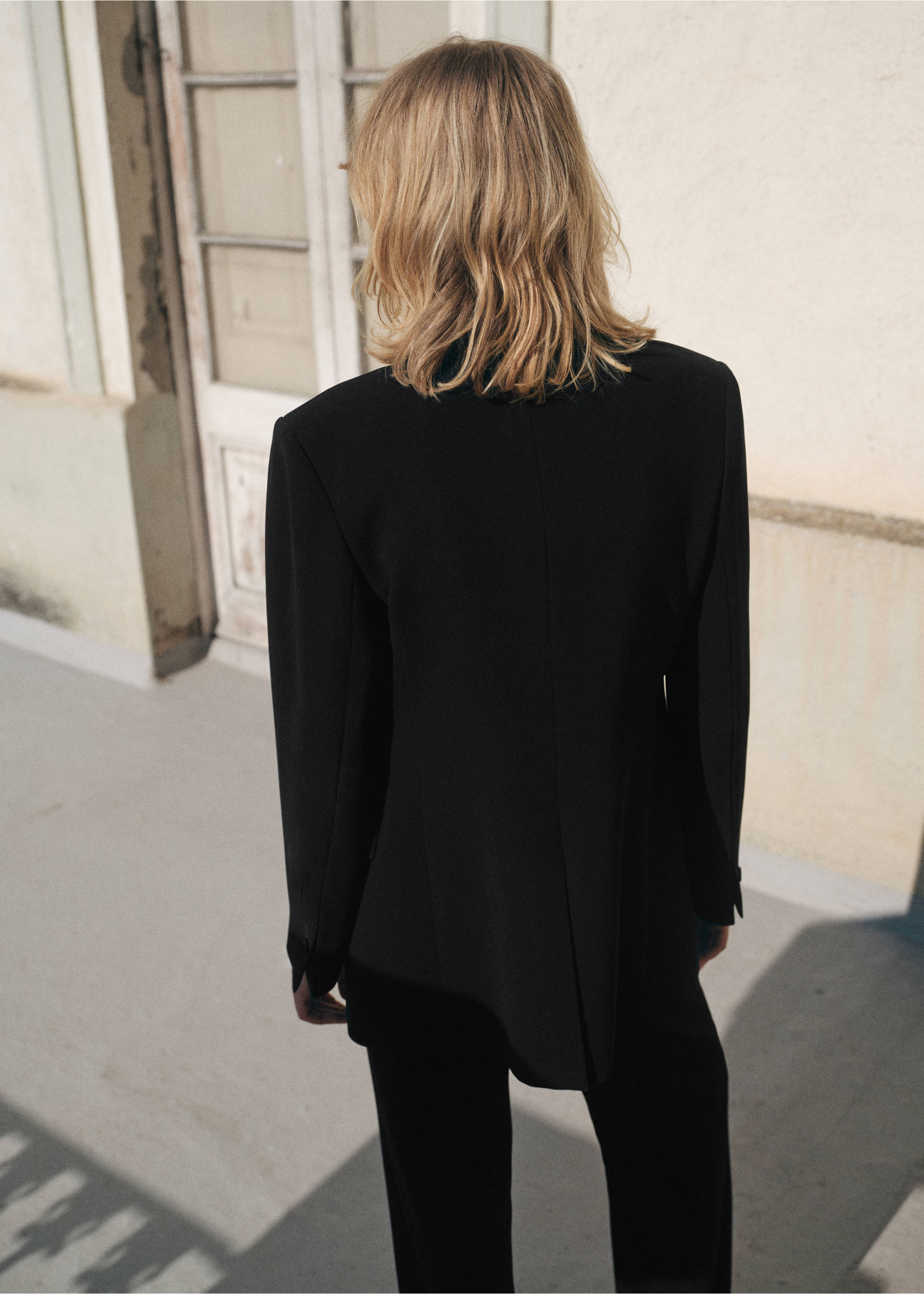 Double-breasted suit blazer - Reverse of the article, Black. Ref: 17094118-00.
