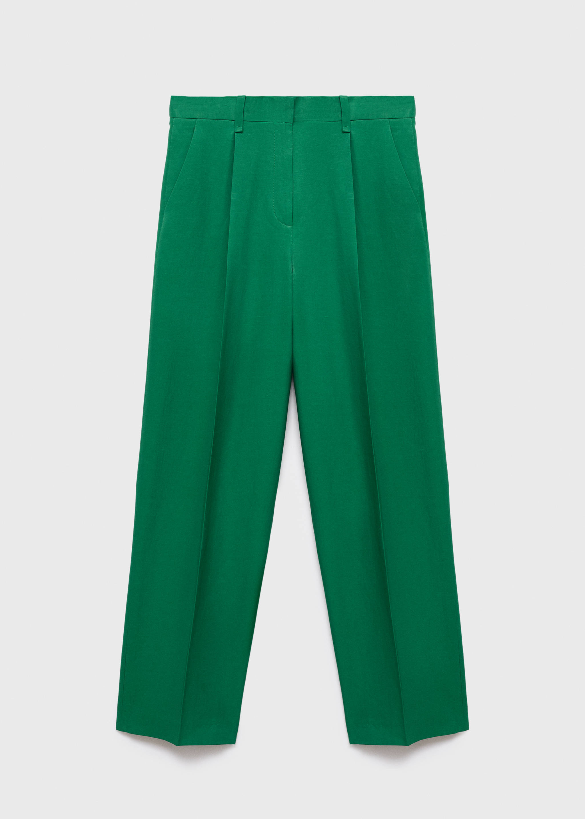 Straight-fit linen-blend suit trousers - Article without model