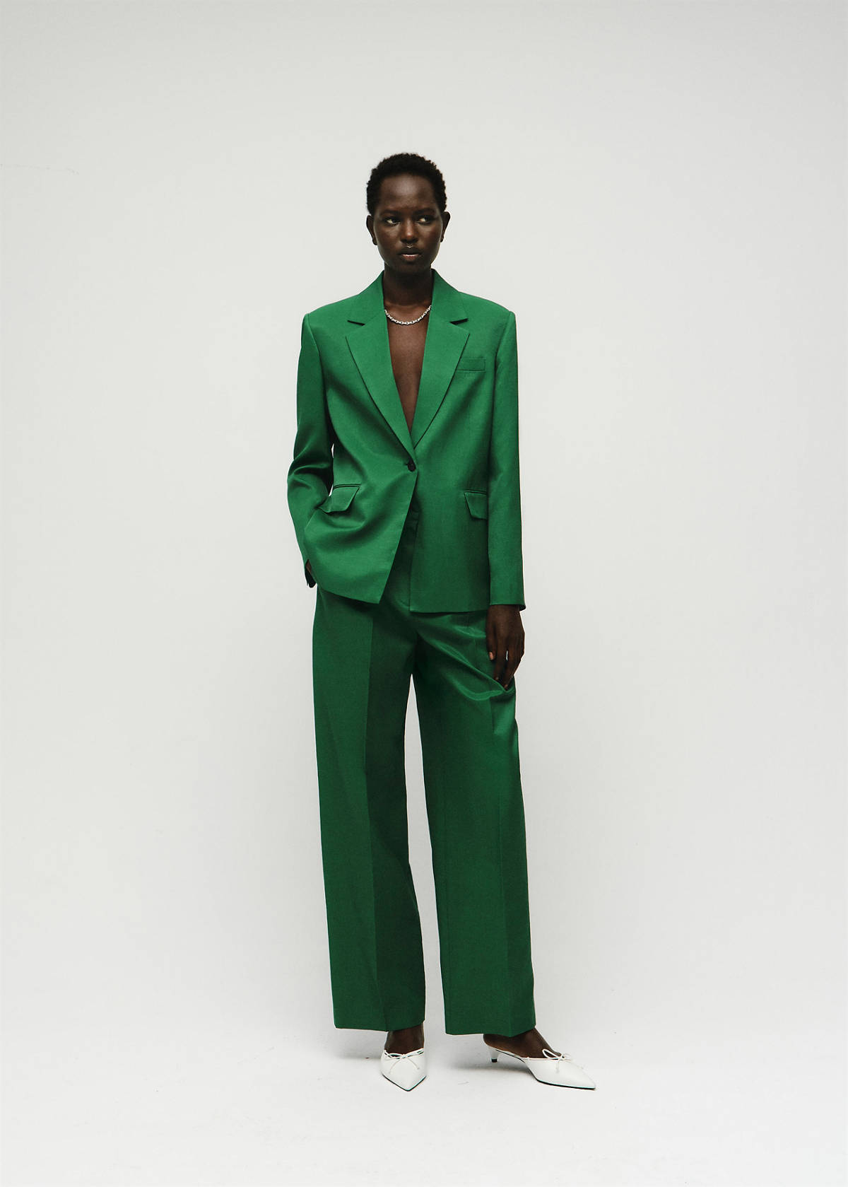 Linen-blend suit jacket