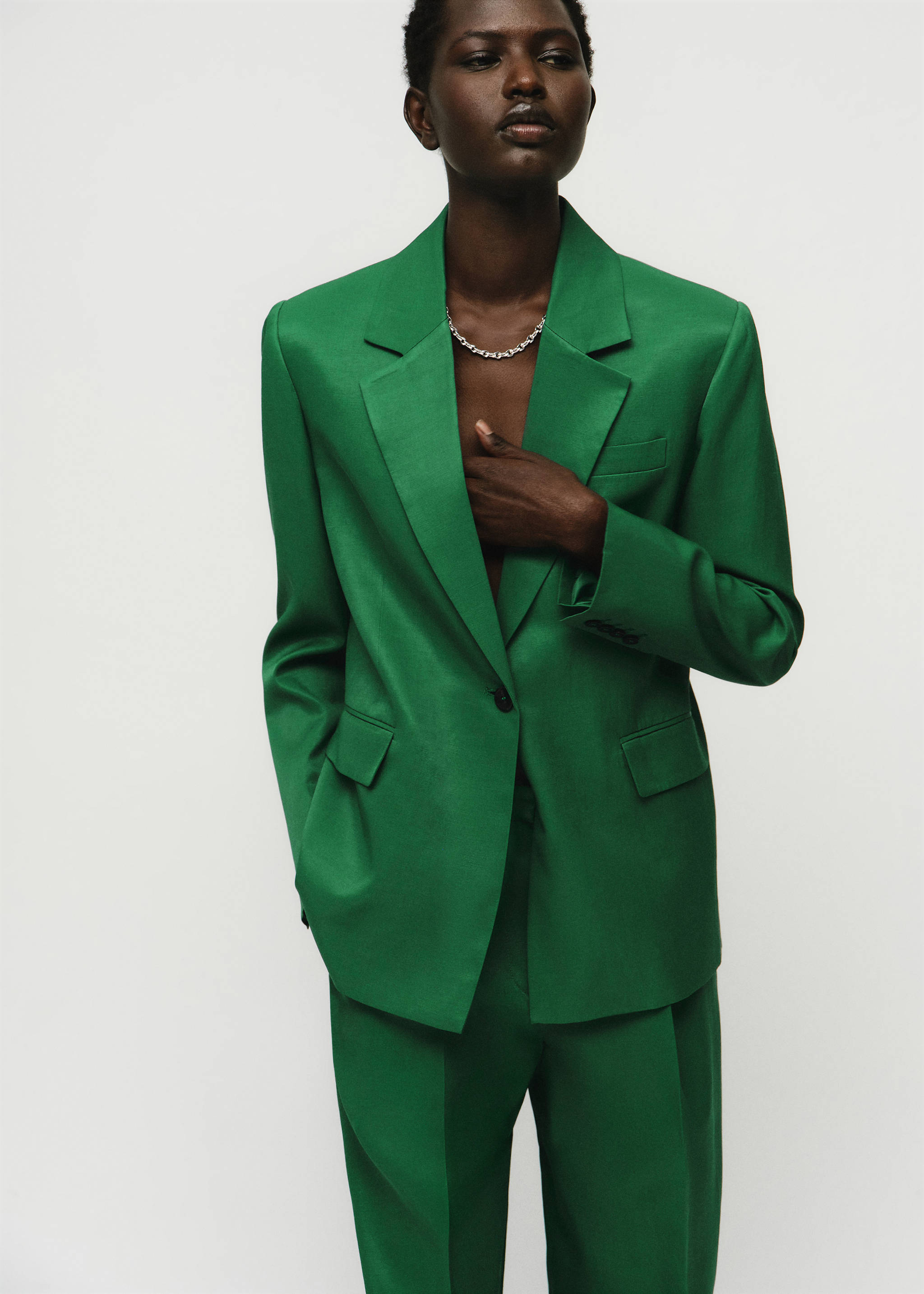 dress blazers women for Work Long Sleeve Blazer 2026 Fashion Lapel Coat Casual Button Suit Jacket with Flap Pocket Army Green at Amazon Women's Clothing store linen blend for structure and flexibility Fully lined with refined suiting details Size Argent Chelsea Blazer in Stretch
