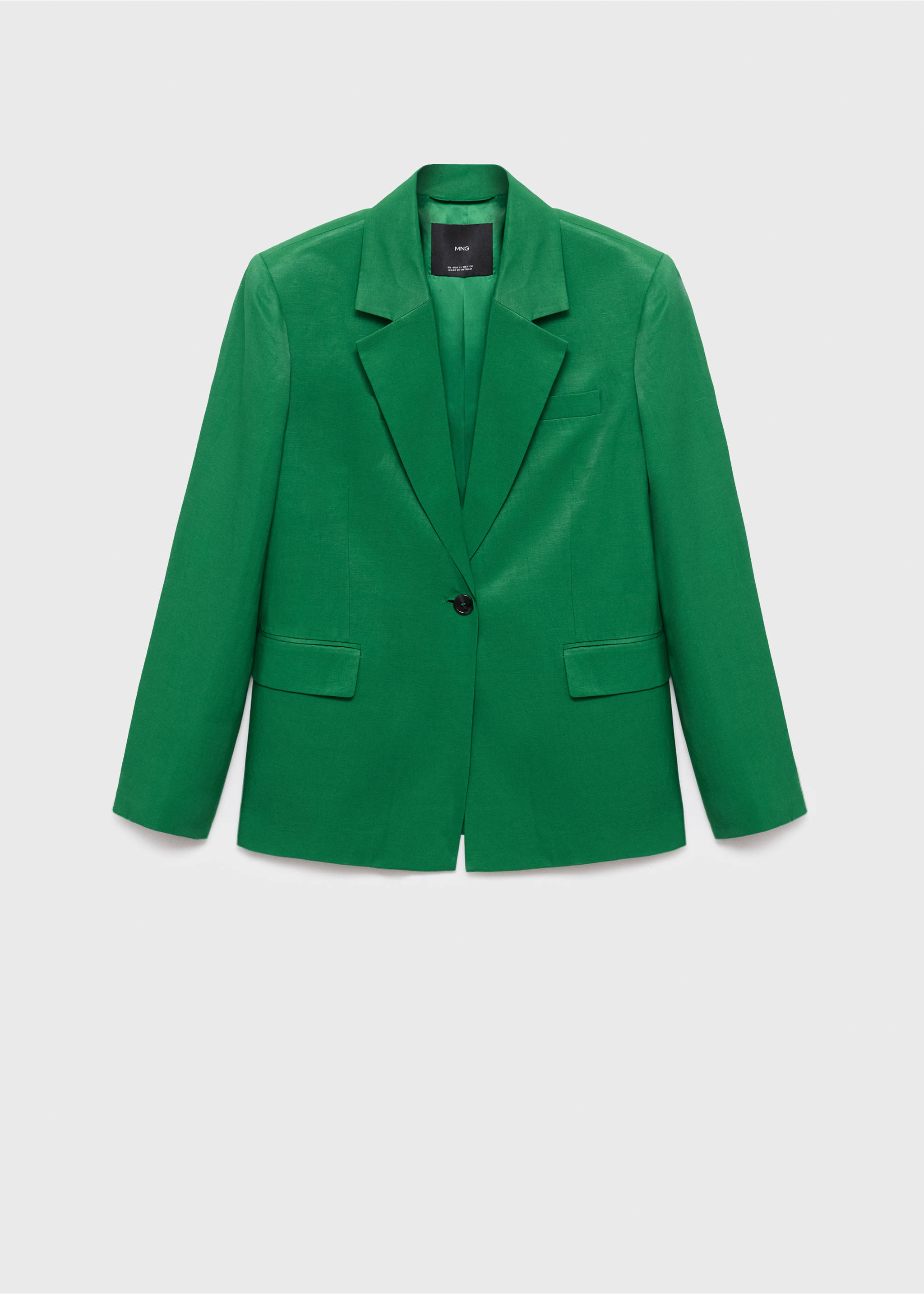 Linen-blend suit jacket - Article without model, Green. Ref: 17094135-00.