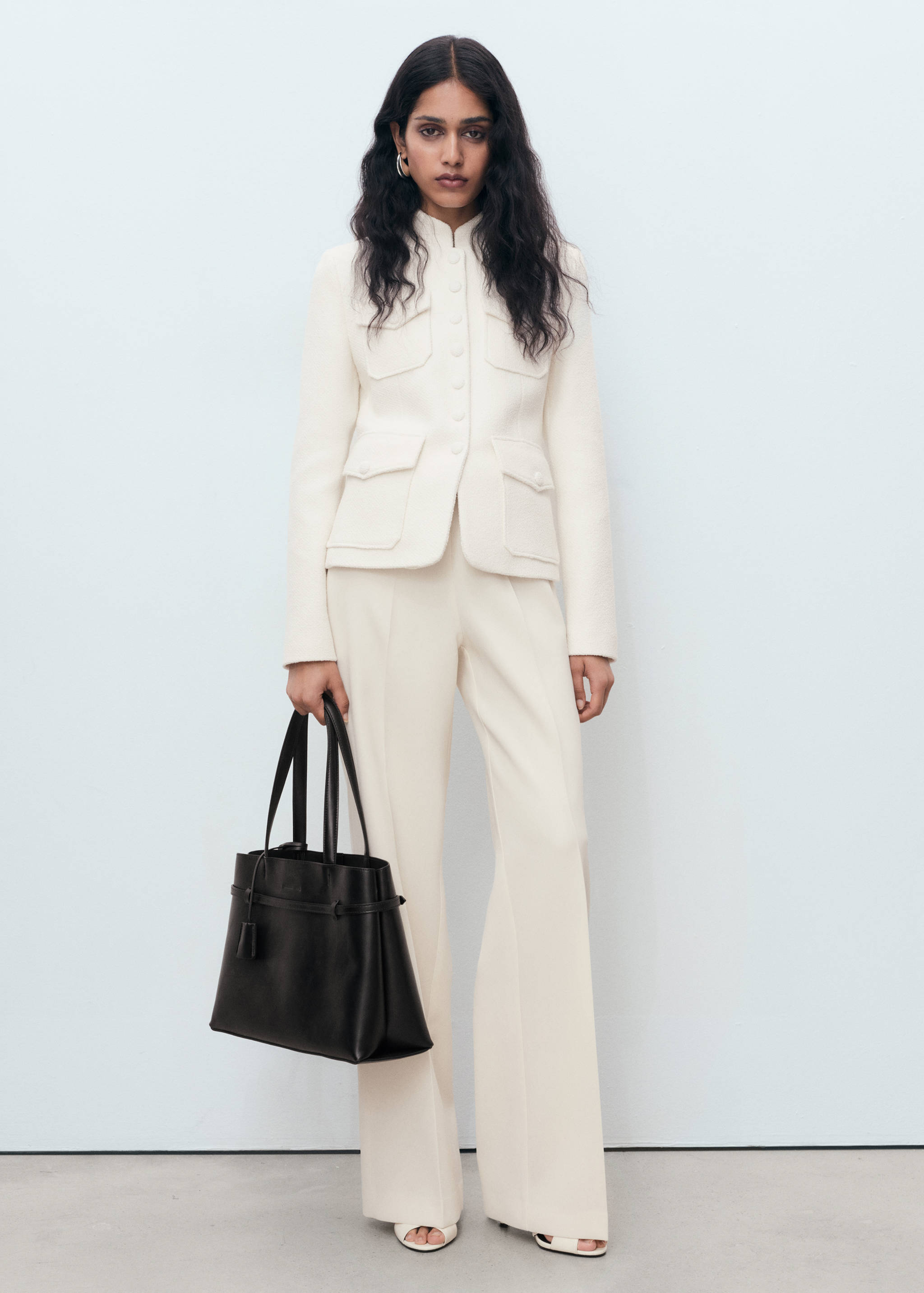 Bouclé jacket with pockets - General plane