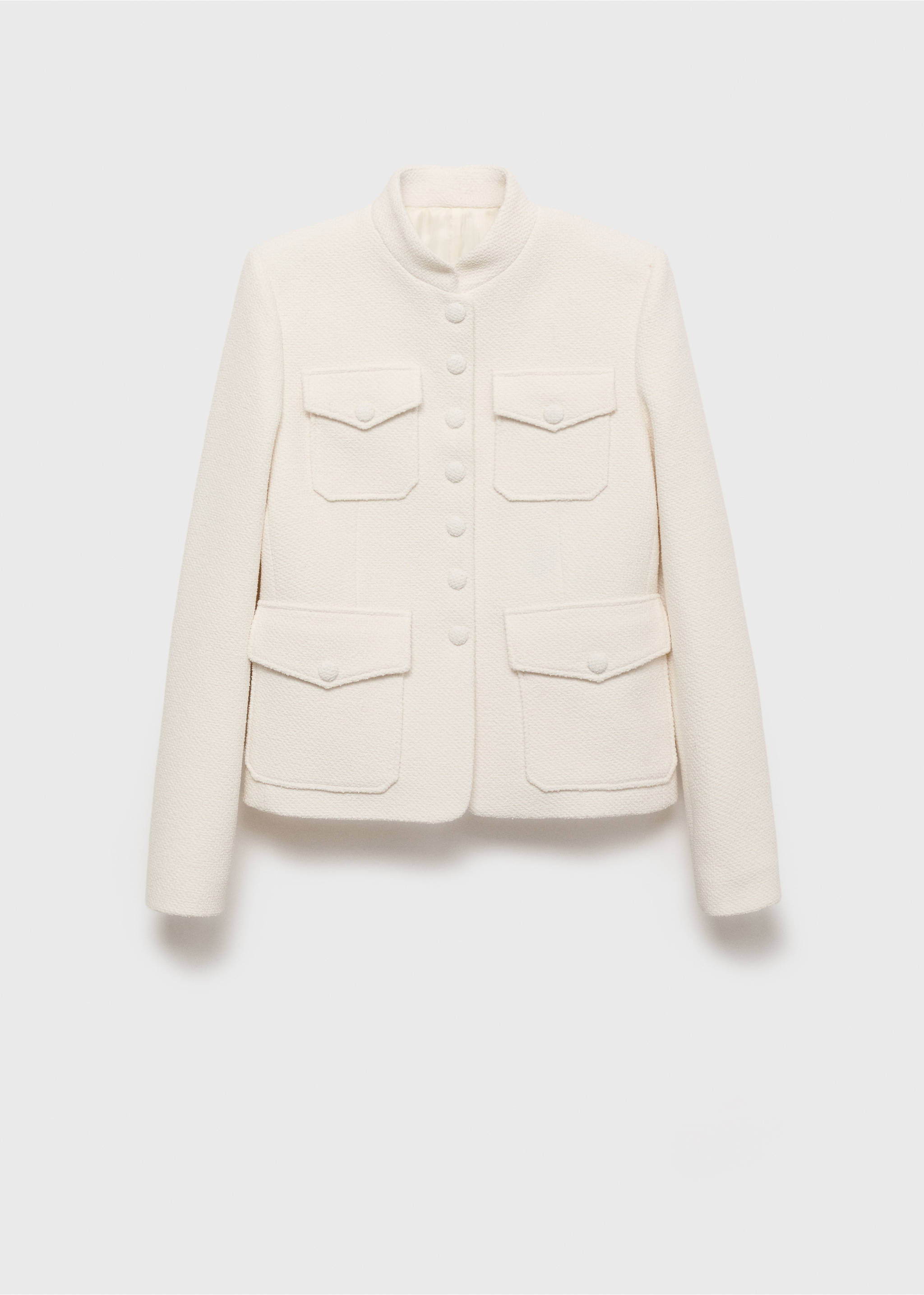 Bouclé jacket with pockets - Article without model, White. Ref: 17094136-00.