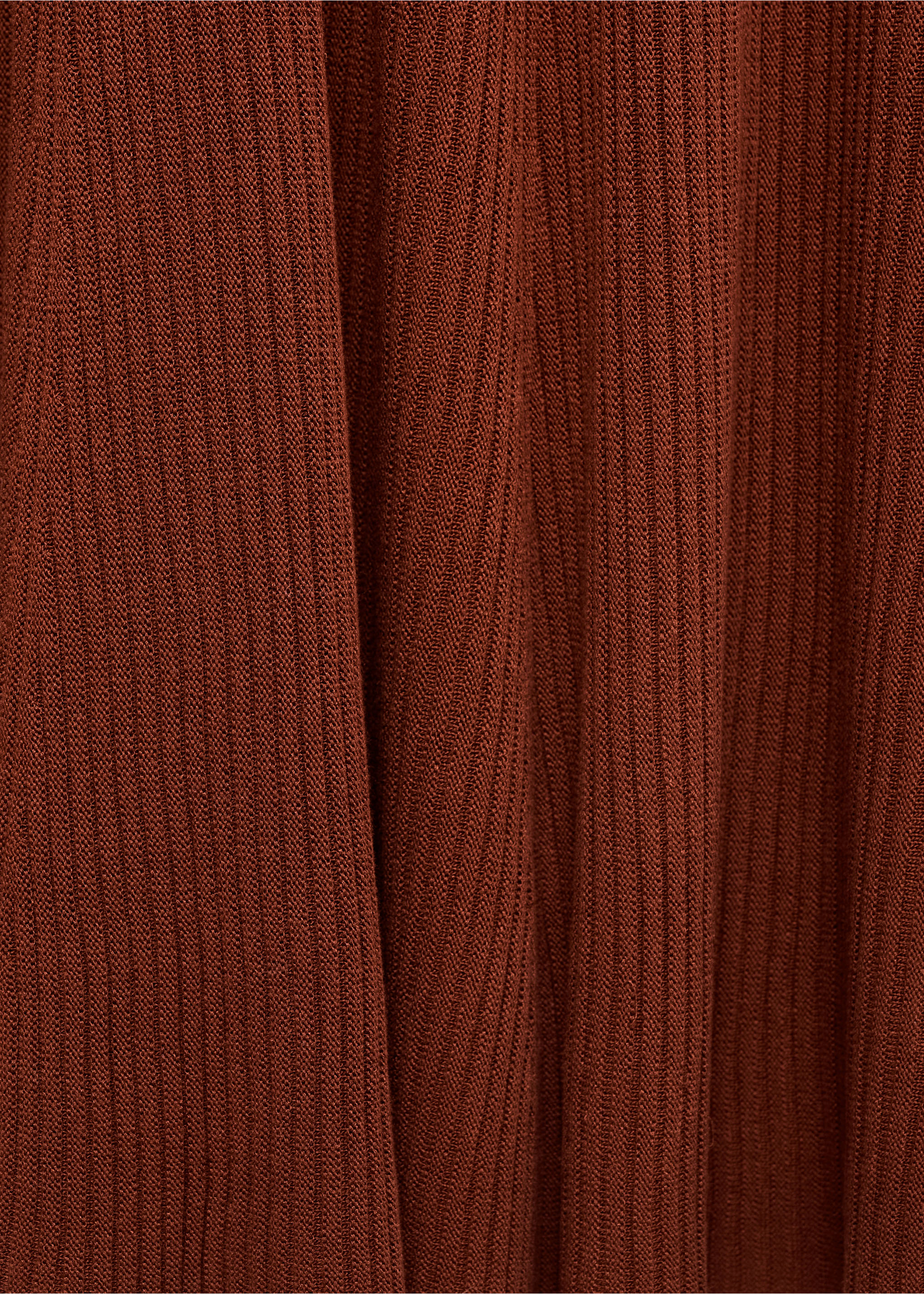 Asymmetrical combined-knit dress - Details of the article 8, Russet. Ref: 17094139-00.