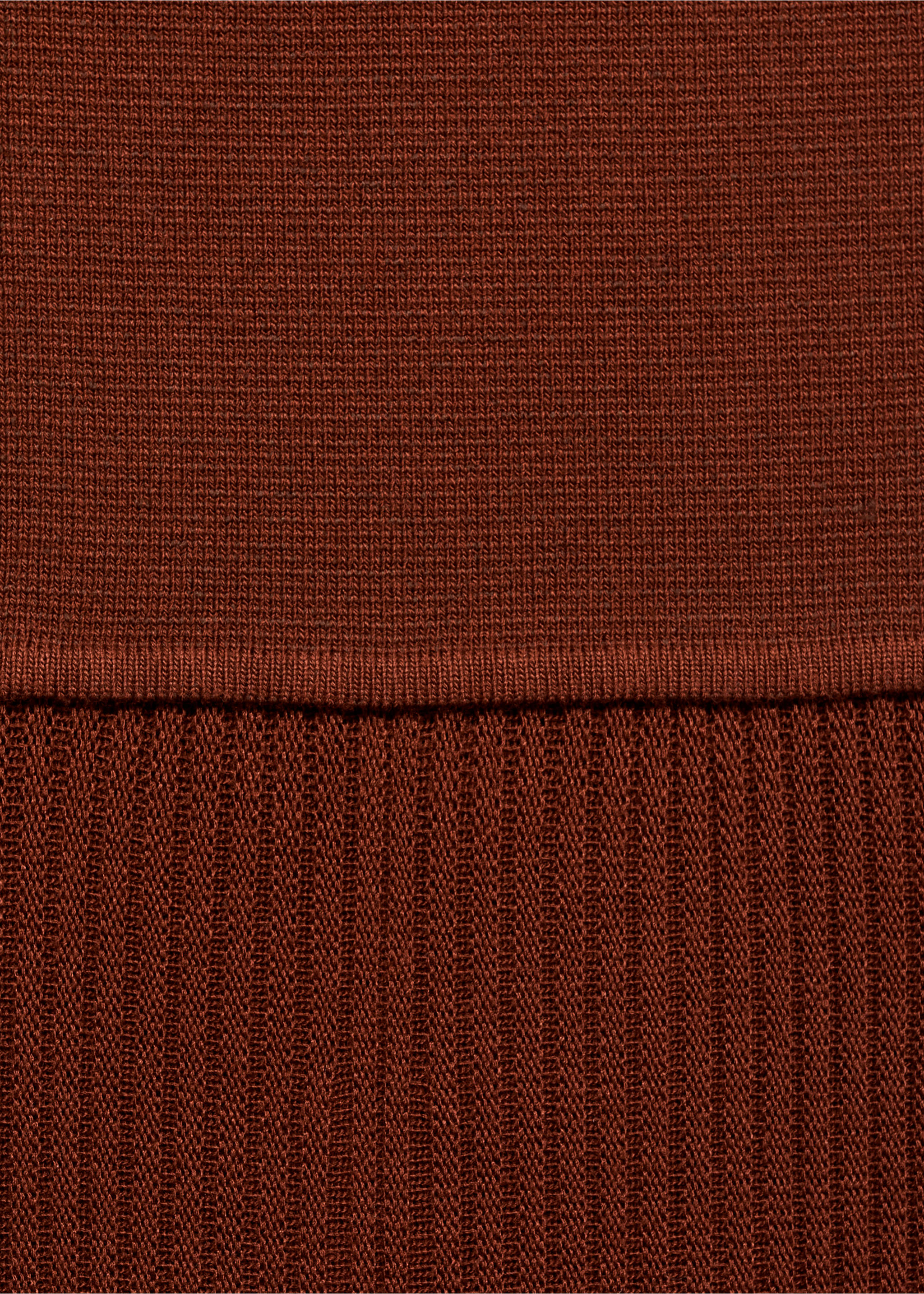 Asymmetrical combined-knit dress - Details of the article 0, Russet. Ref: 17094139-00.