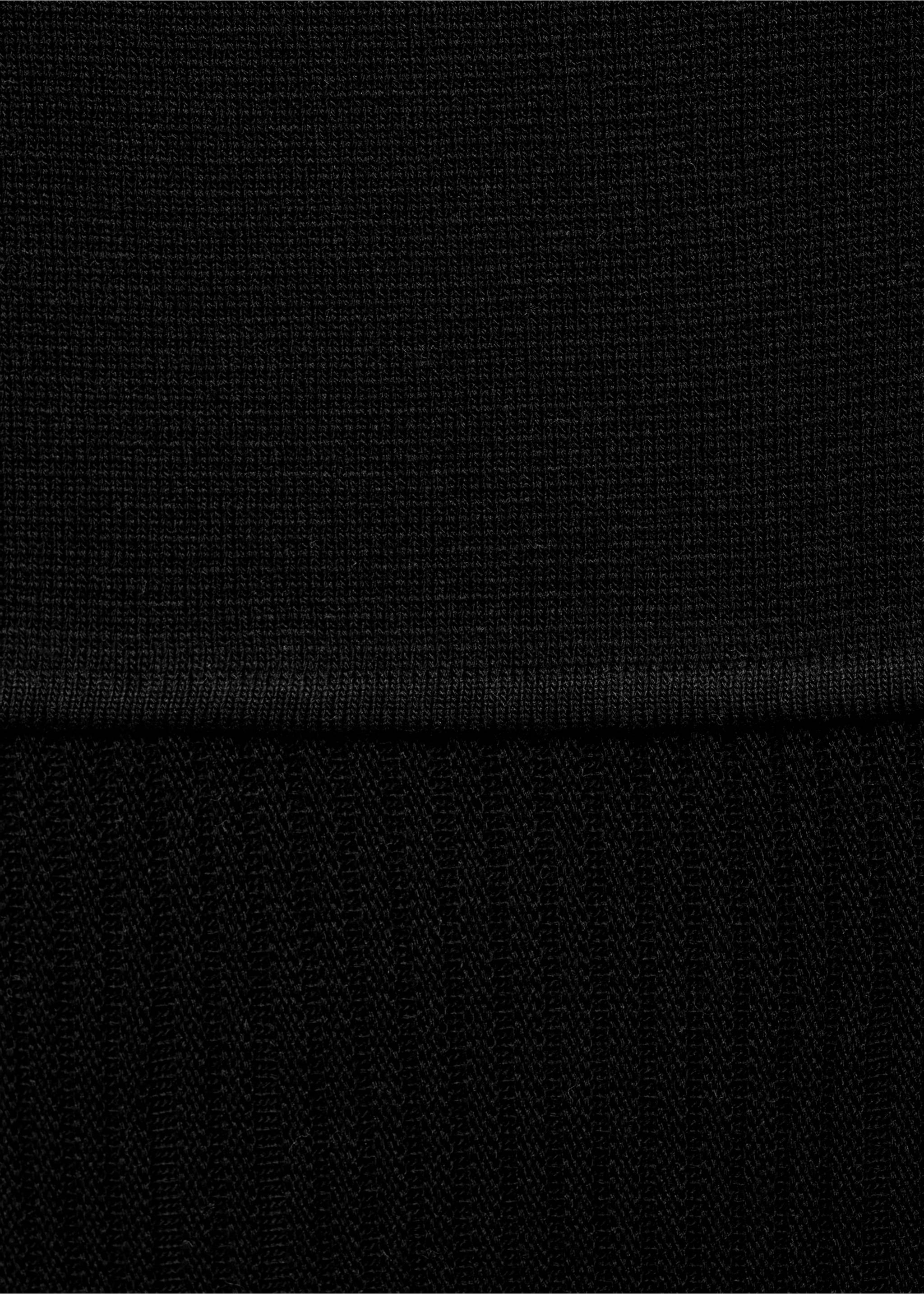 Asymmetrical combined-knit dress - Details of the article 0, Black. Ref: 17094139-00.