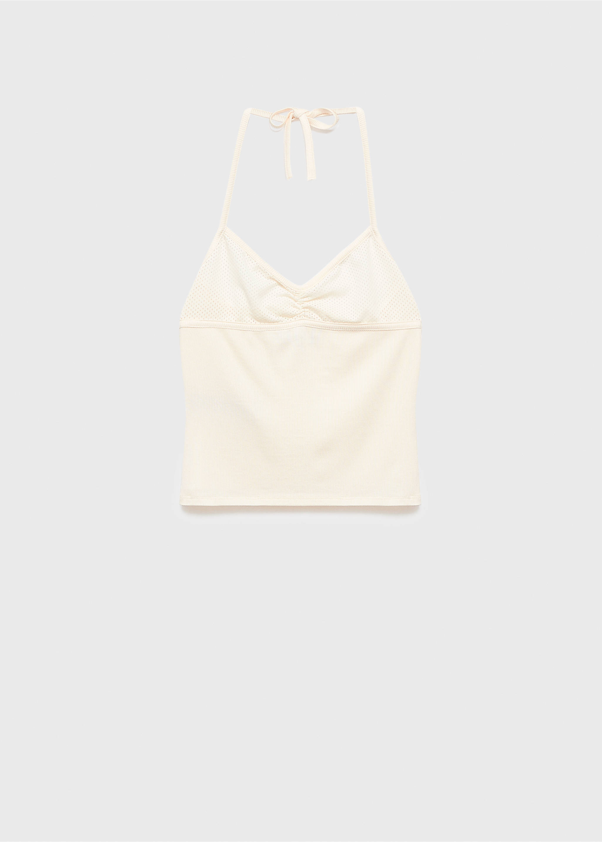 Top with perforated neckline - Article without model, Off White. Ref: 17094143-00.