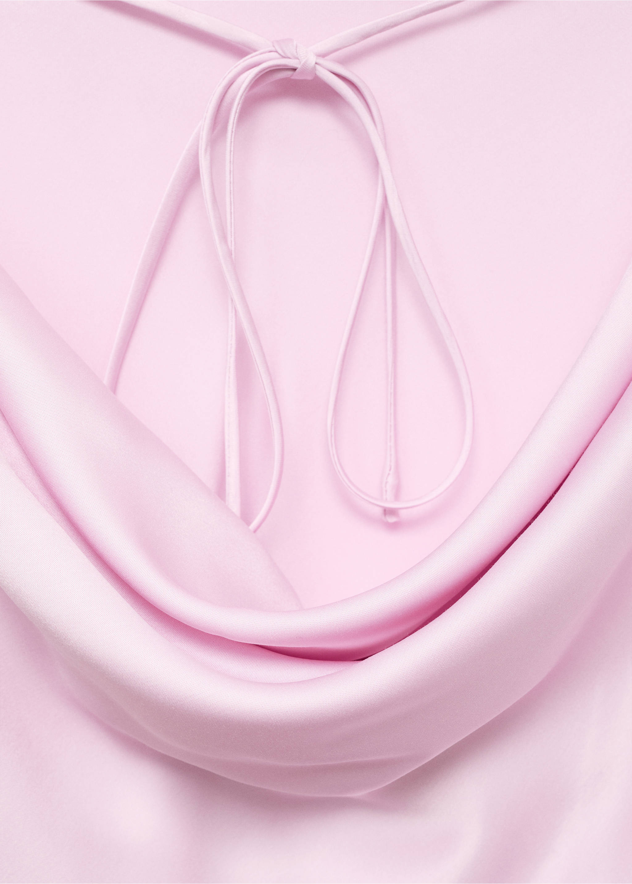 Satinerad blus med draperad rygg - Detaljer om artikeln 8, Blek rosa. Ref: 17094144-00.