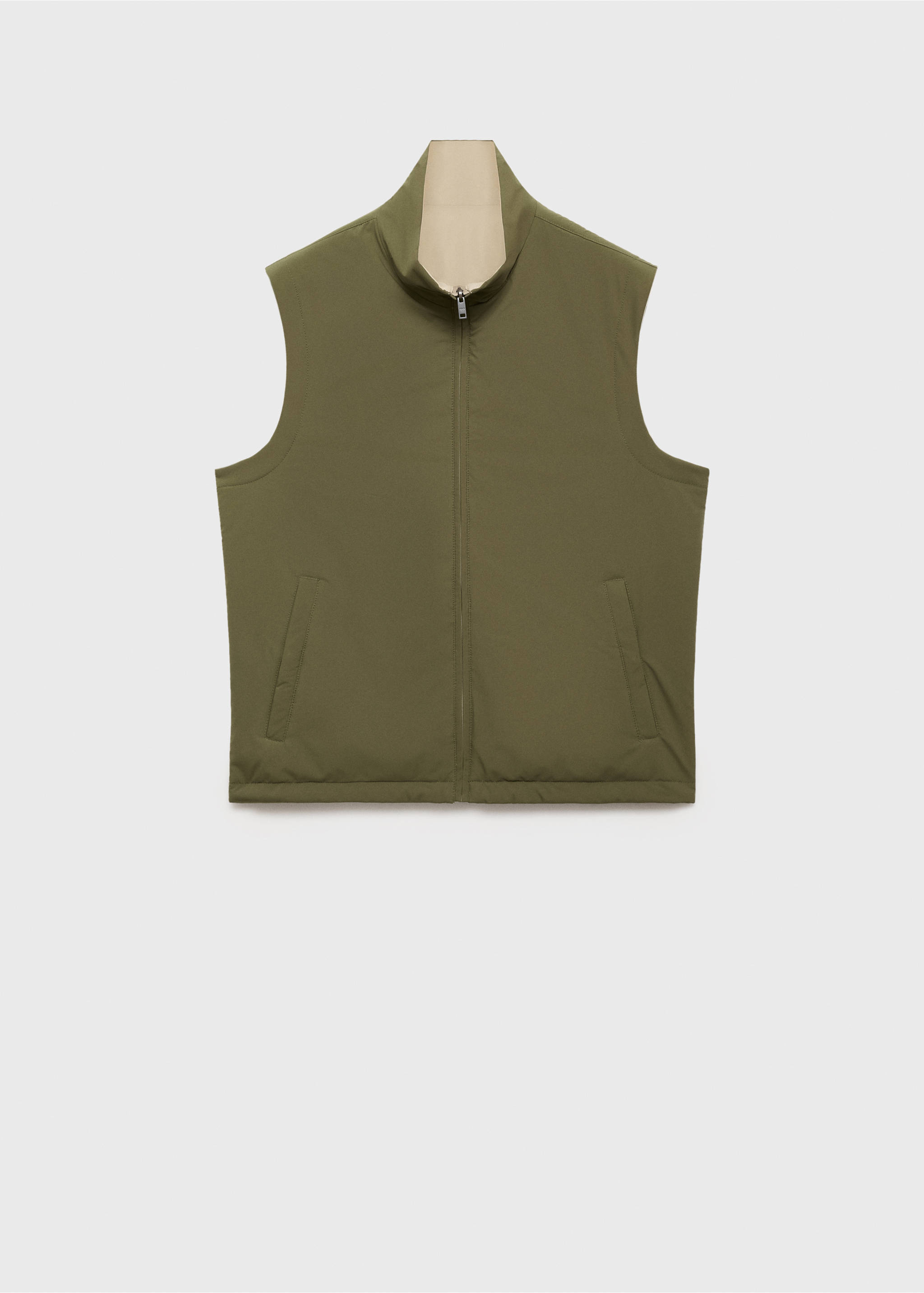 Reversible water-repellent gilet - Article without model, Green. Ref: 17094402-00.