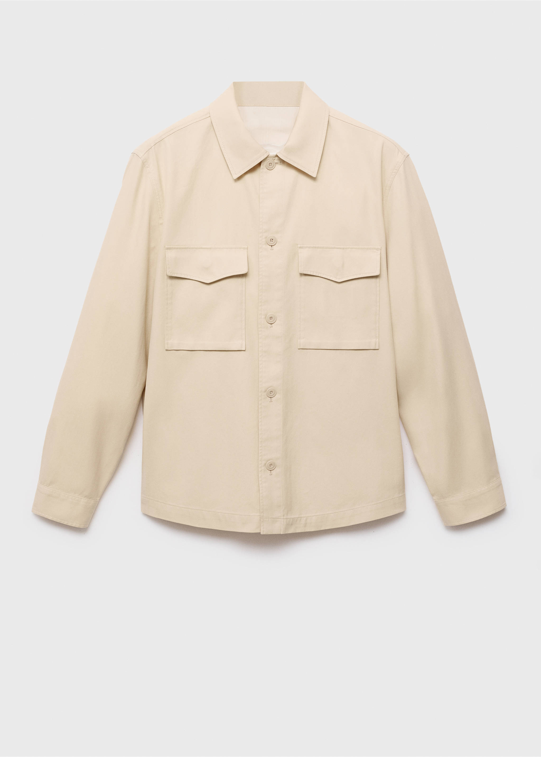 Lyocell cotton jacket with pockets - Article without model, Beige. Ref: 17094403-00.