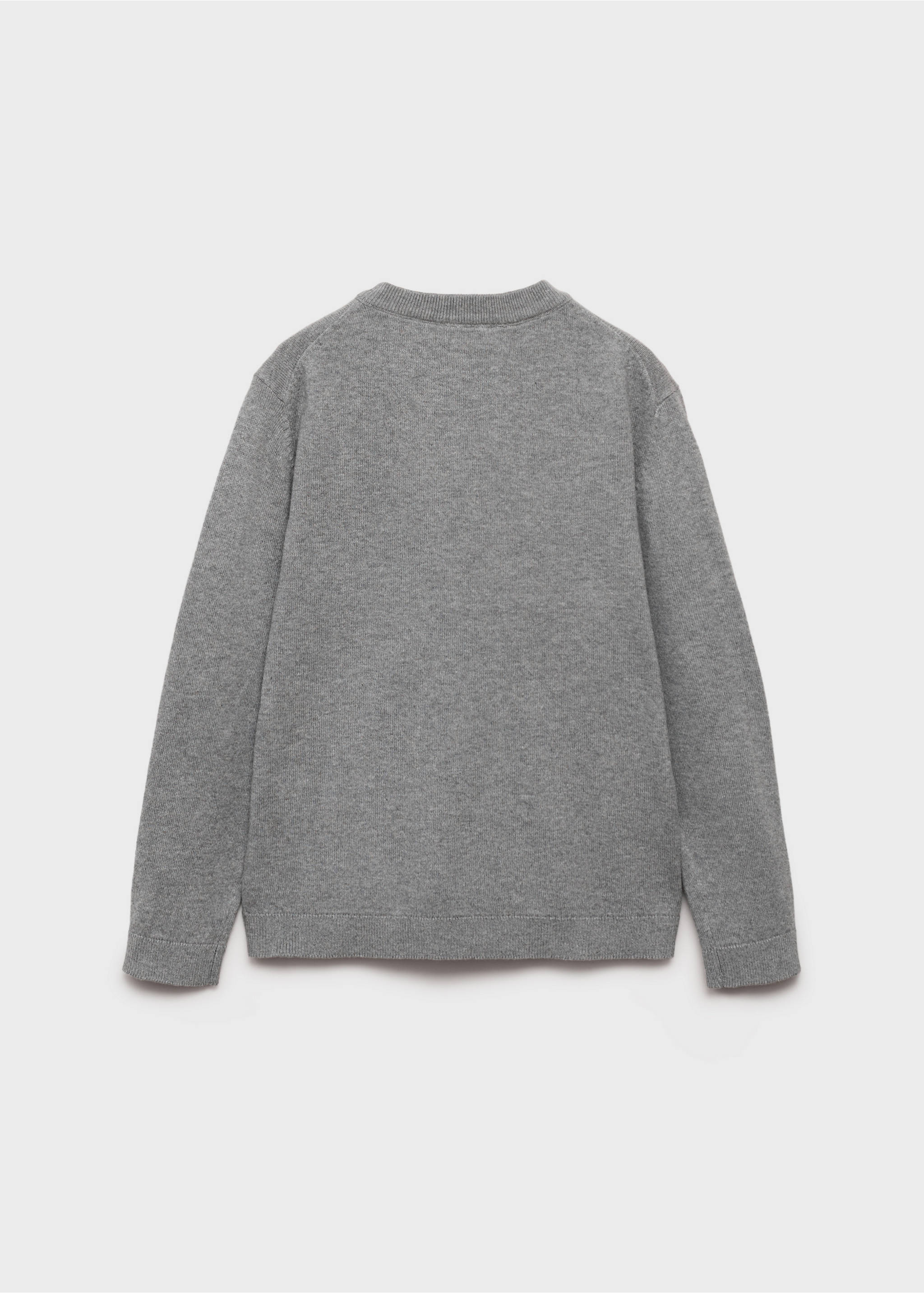 Essential cotton-blend sweater - Reverse of the article, Medium Heather Grey. Ref: 17094412-00.
