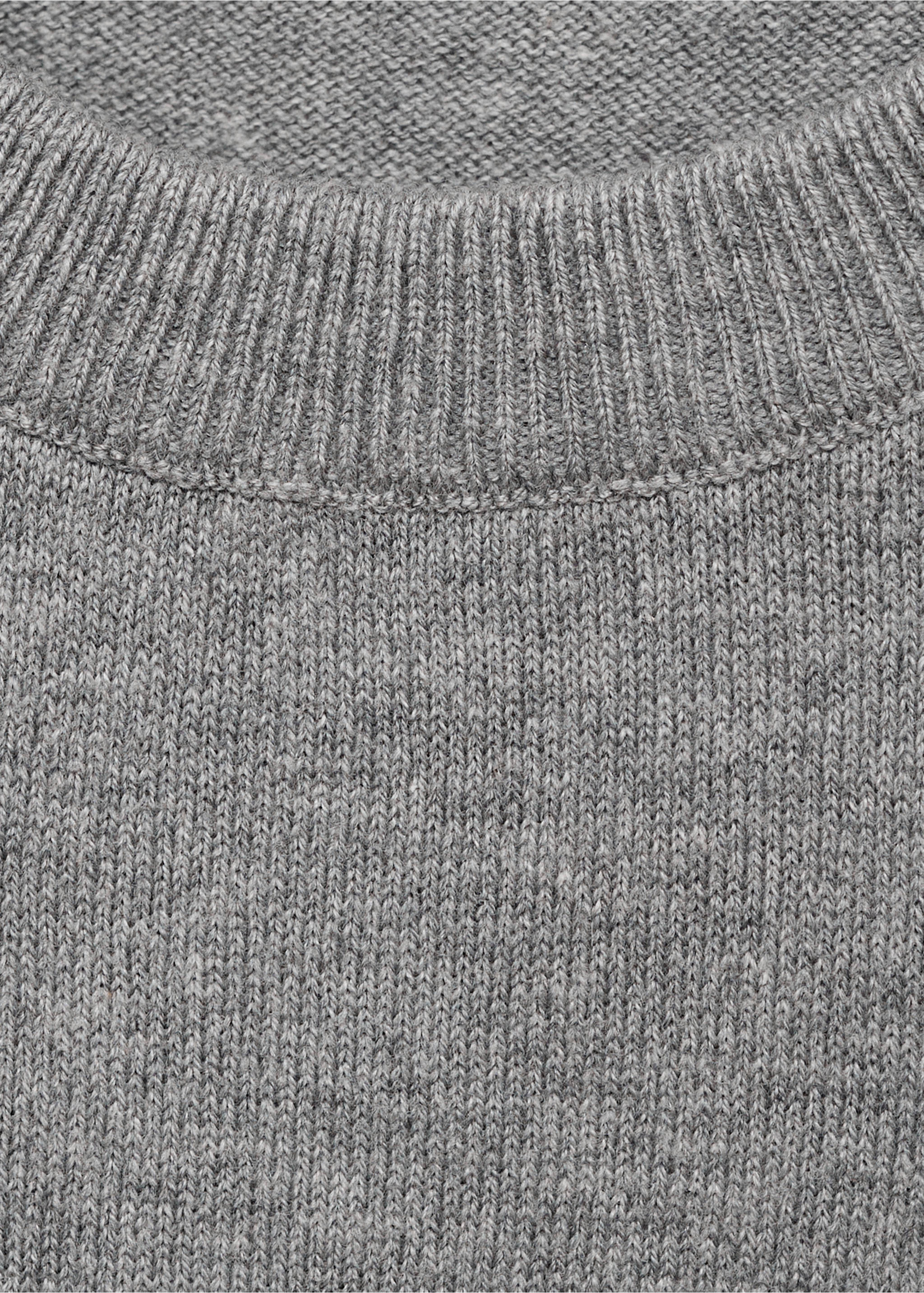 Essential cotton-blend sweater - Details of the article 8, Medium Heather Grey. Ref: 17094412-00.