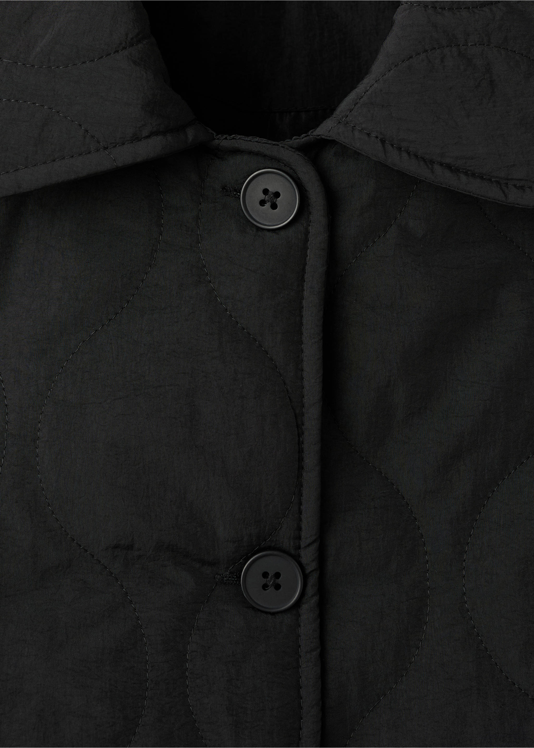 Gesteppter Parka mit Knöpfen - Detail des Artikels 8, Schwarz. Ref: 17094413-00.
