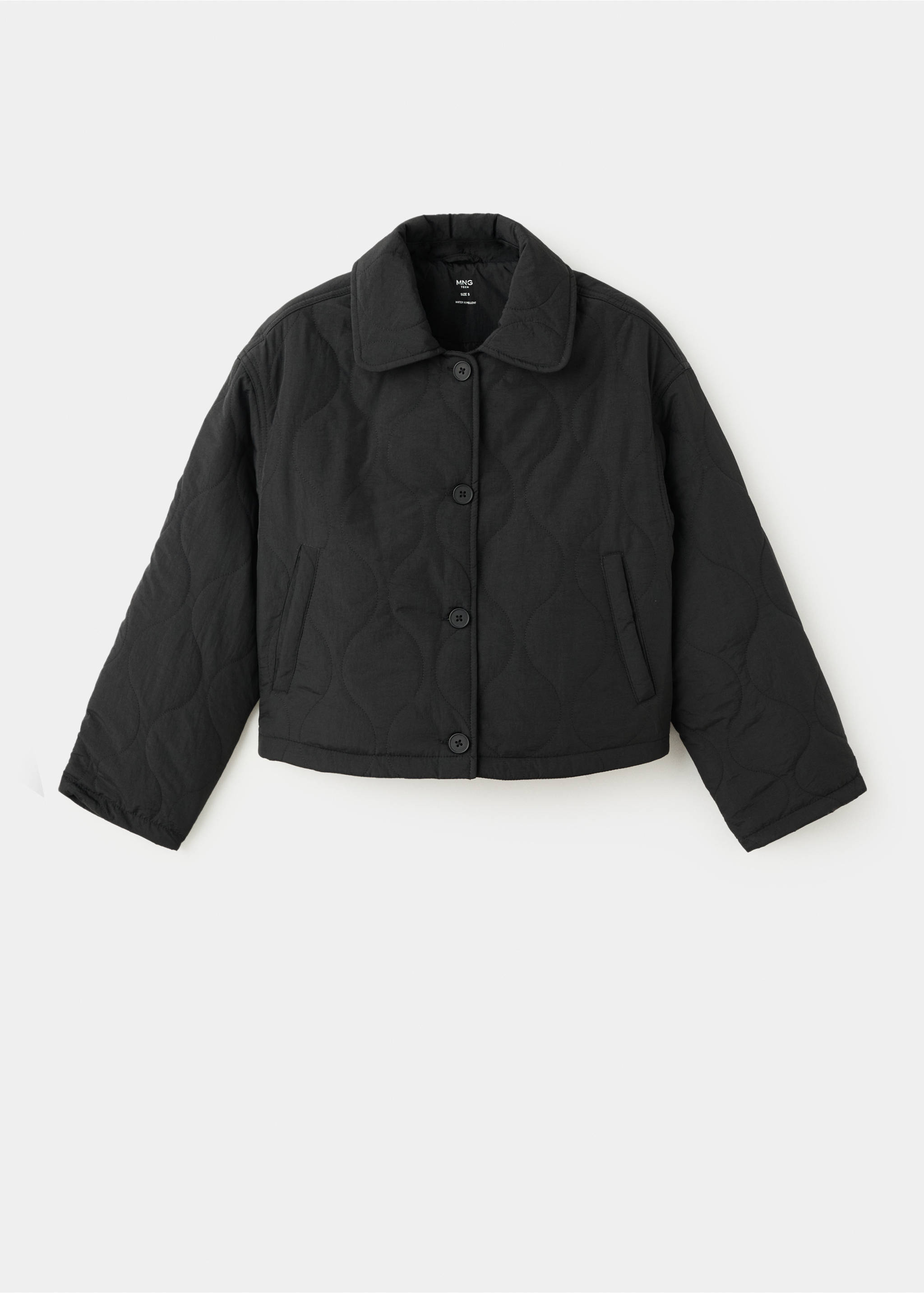 Gewatteerde parka met knopen - Artikel zonder model, Zwart. Ref: 17094413-00.
