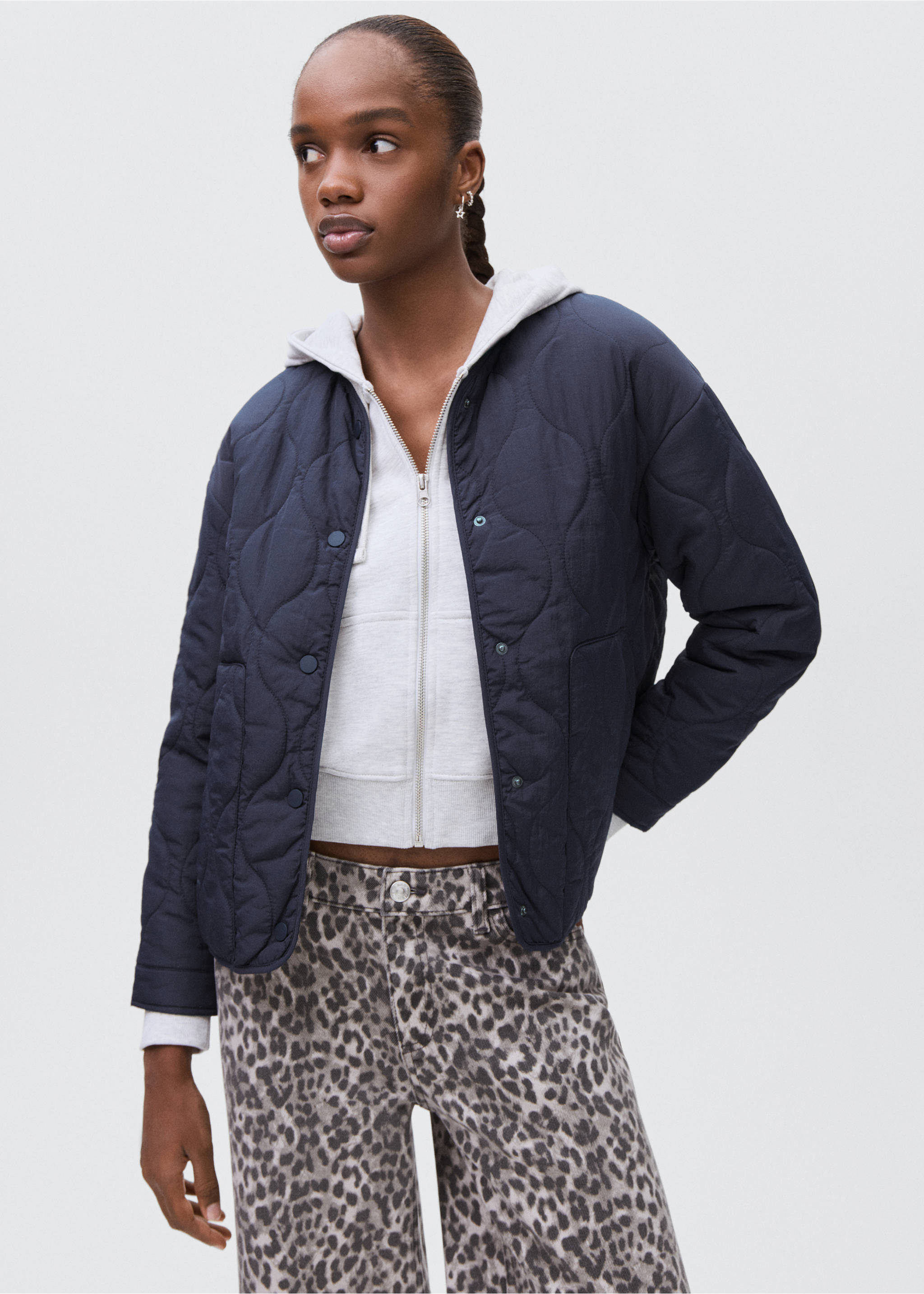 Quilted jacket - Medium plane, Navy. Ref: 17094414-00.