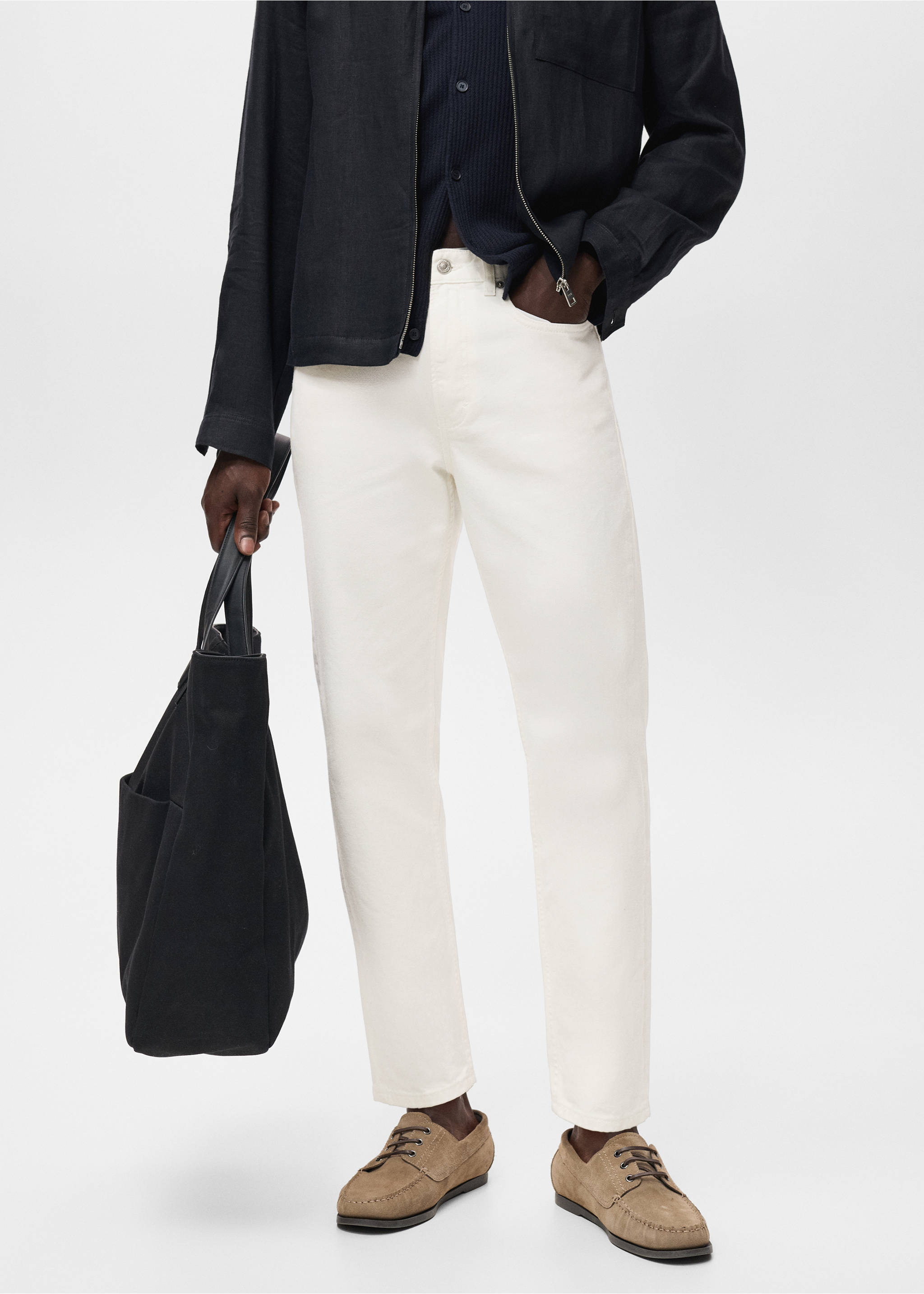 Lori tapered-fit jeans - Medium plane, Off White. Ref: 17094415-00.