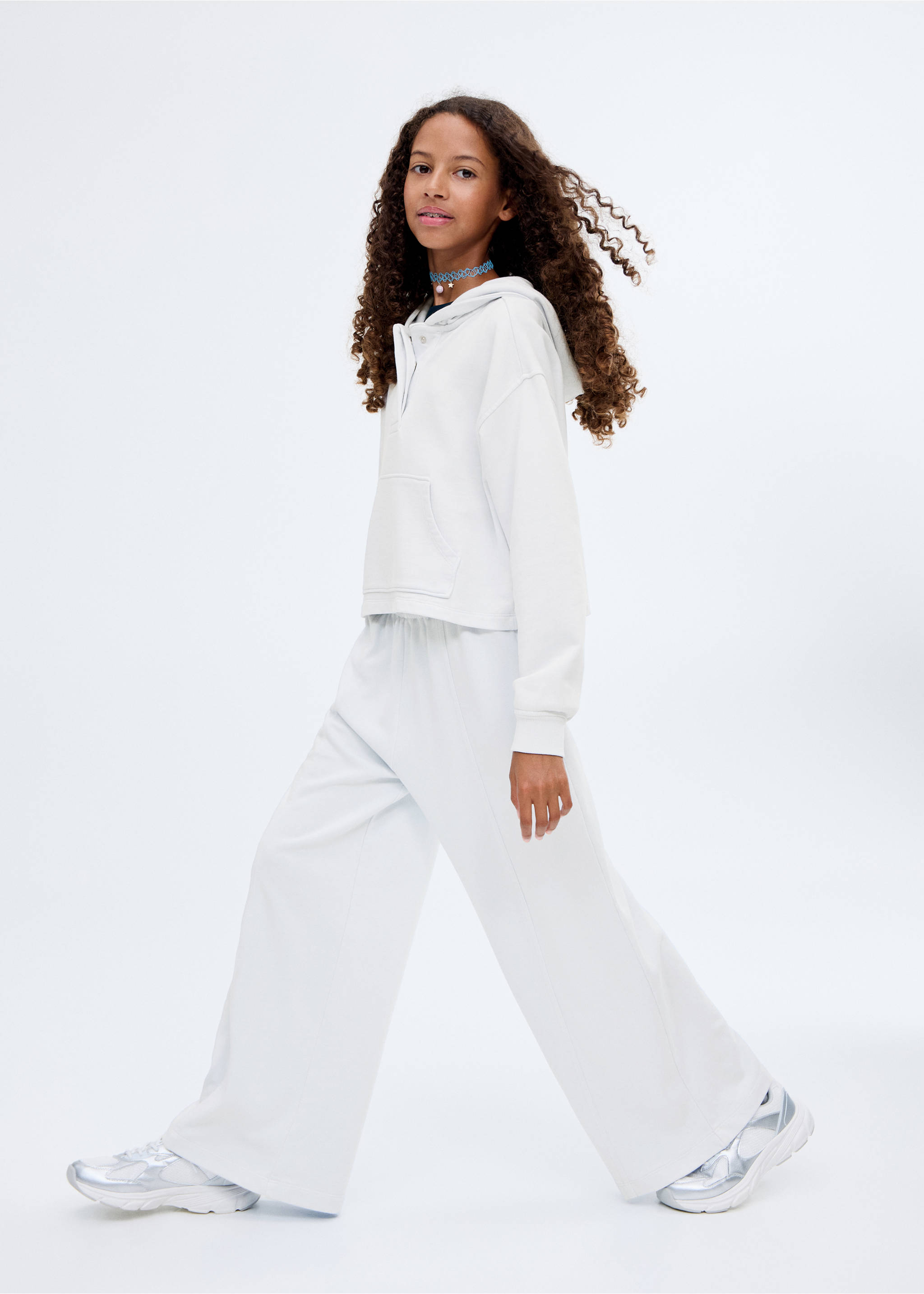 Cotton joggers with elastic waist - General plane, Sky Blue. Ref: 17094421-00.