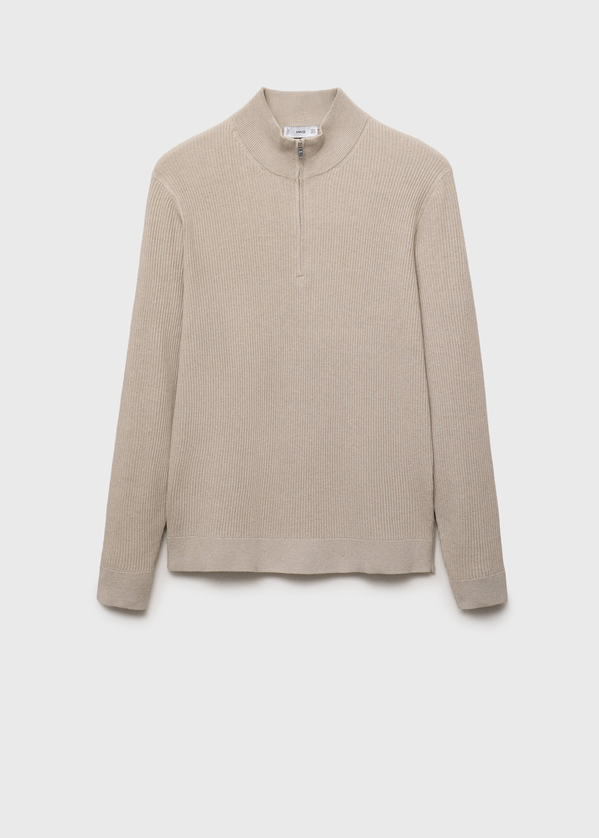 Ribbed sweater with zip neck - Article without model