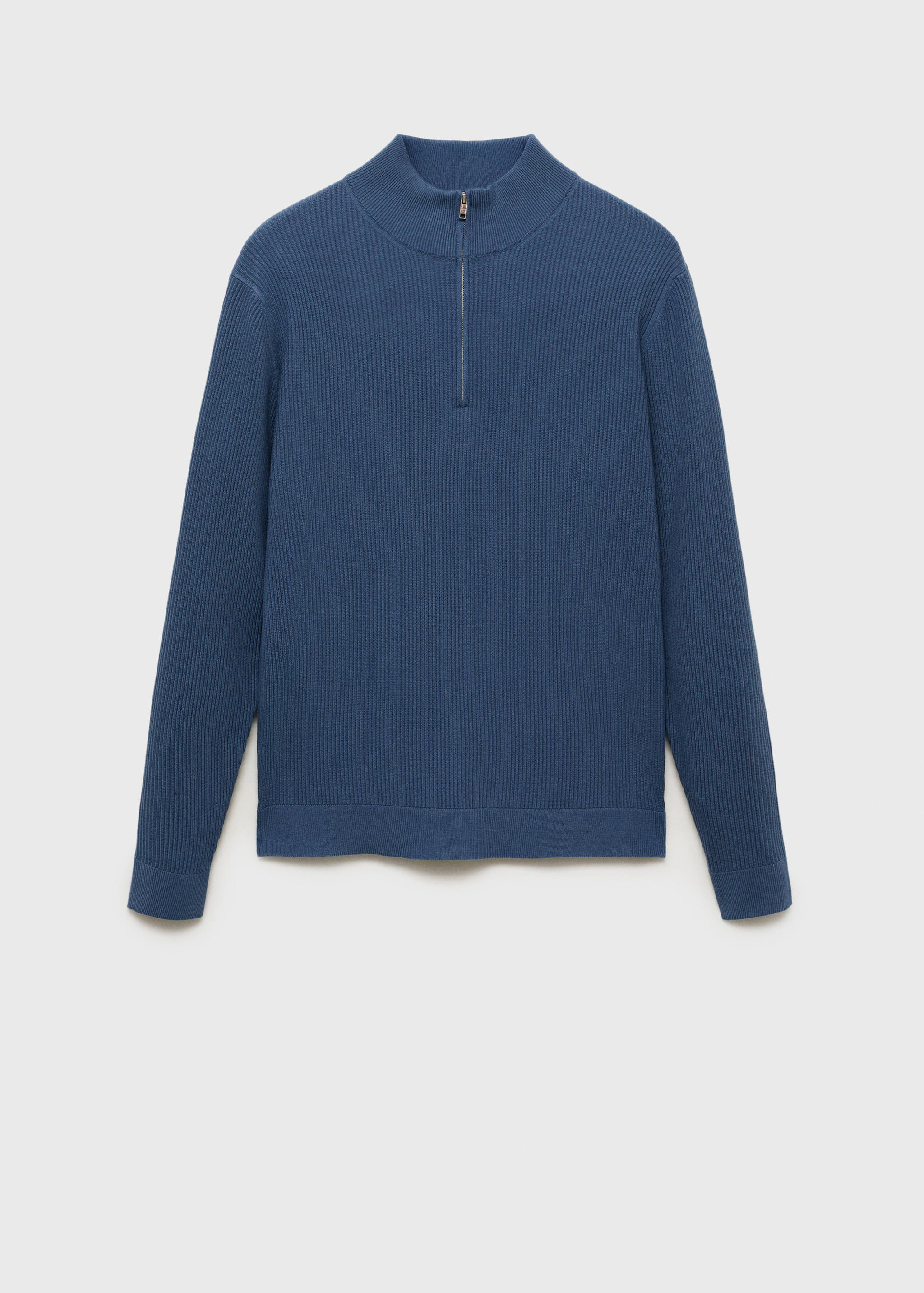 Ribbed sweater with zip neck - Article without model