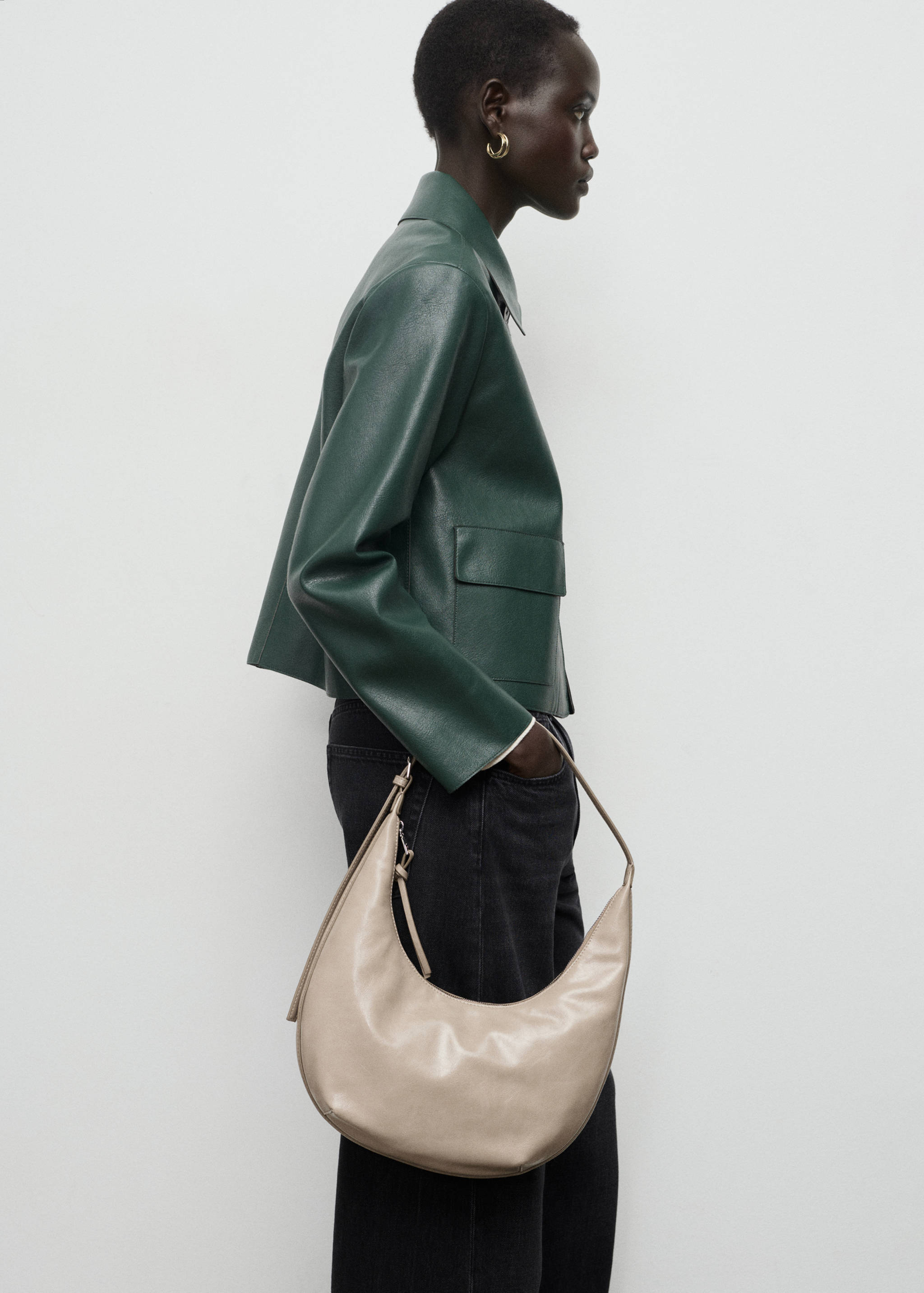 Faux-leather jacket with pockets - Details of the article 3