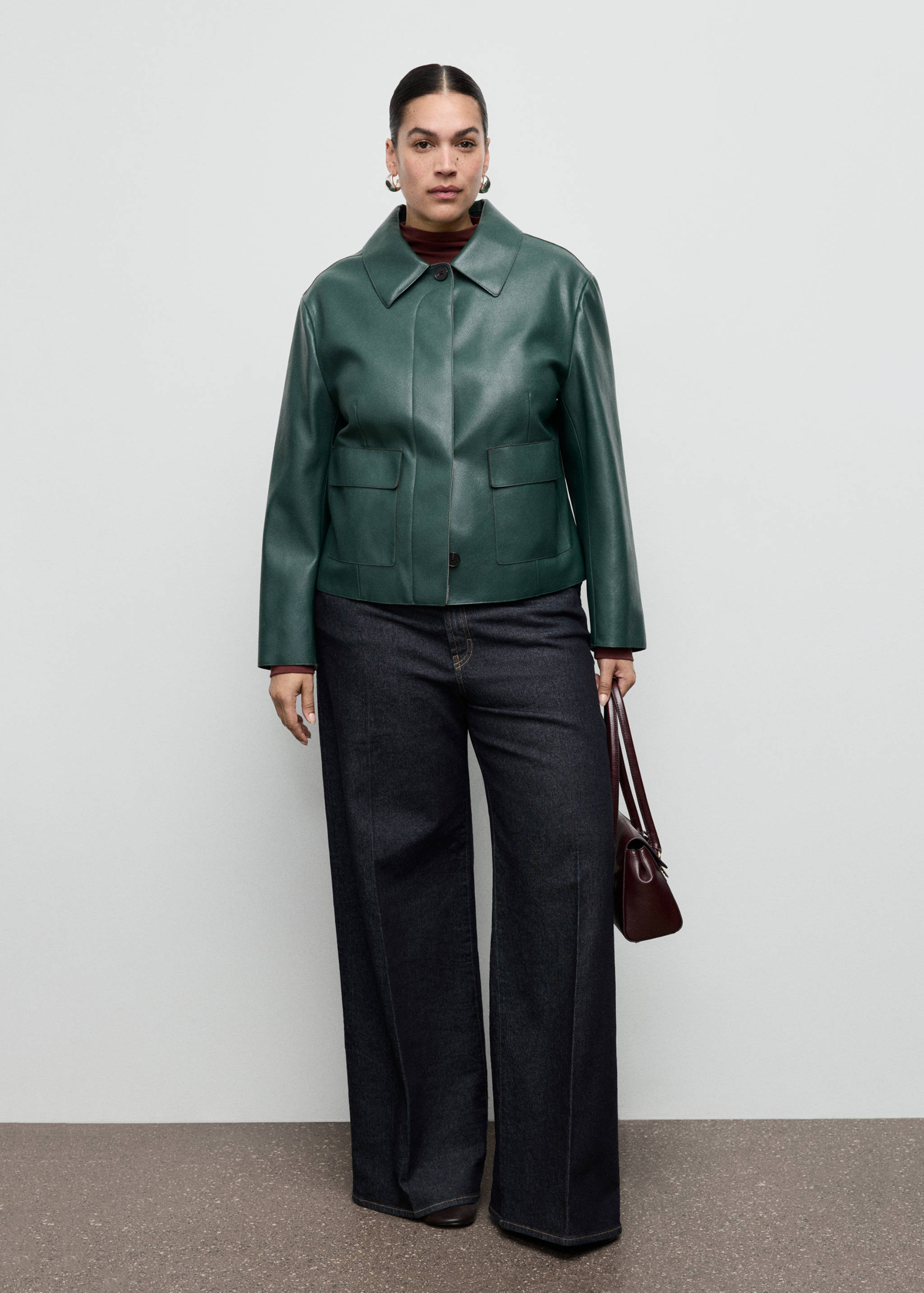 Faux-leather jacket with pockets - Details of the article 6