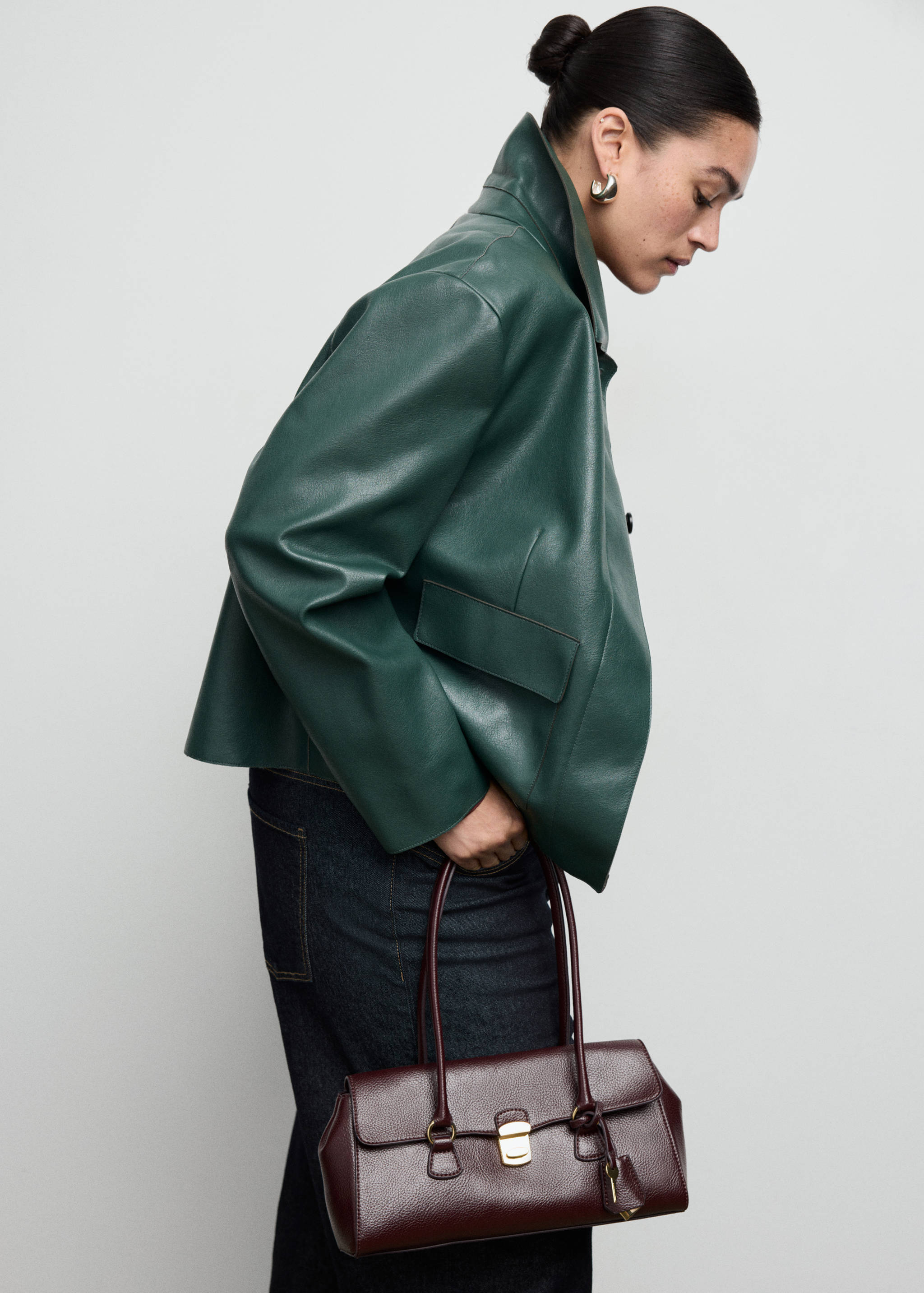 Faux-leather jacket with pockets - Details of the article 5